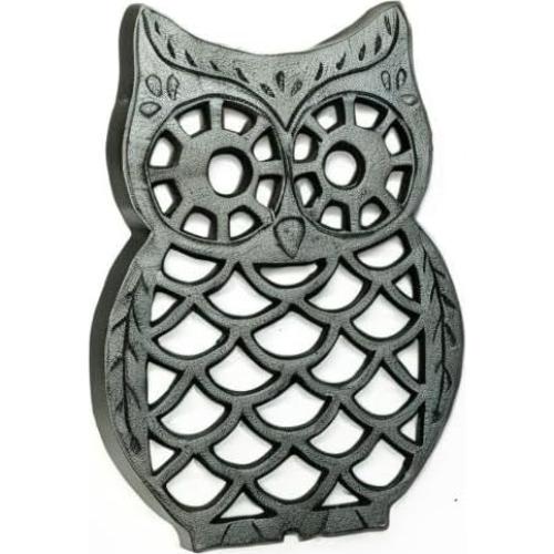 Sostenedor Decorativo de Hierro Fundido Sungmor Búho Negro 23x17cm