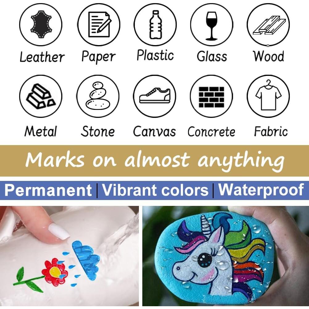 Marcadores Permanentes a Base de Aceite Overseas 24 Pcs Negros