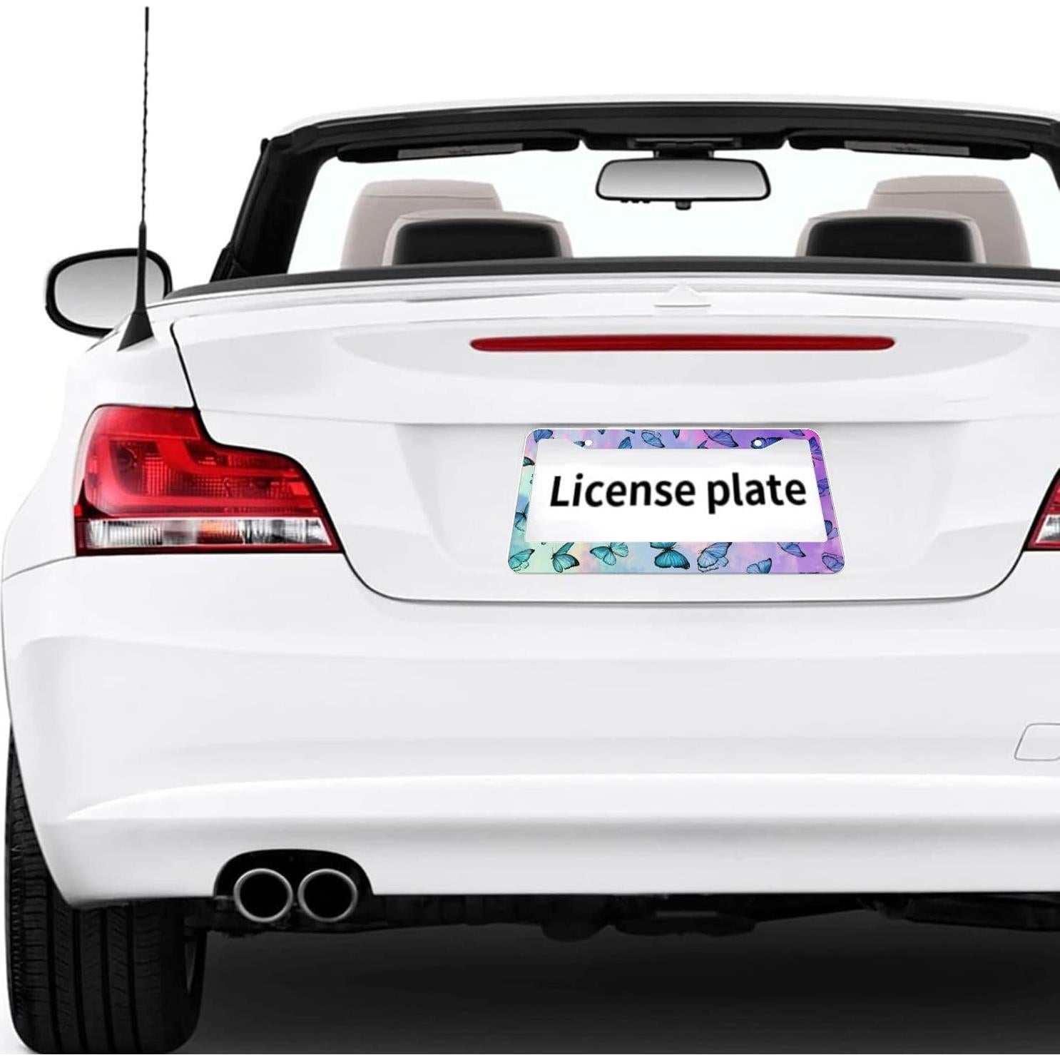 Marcos de Placa de Licencia Aluminio LBHGUJGUG Azul 2 Pcs