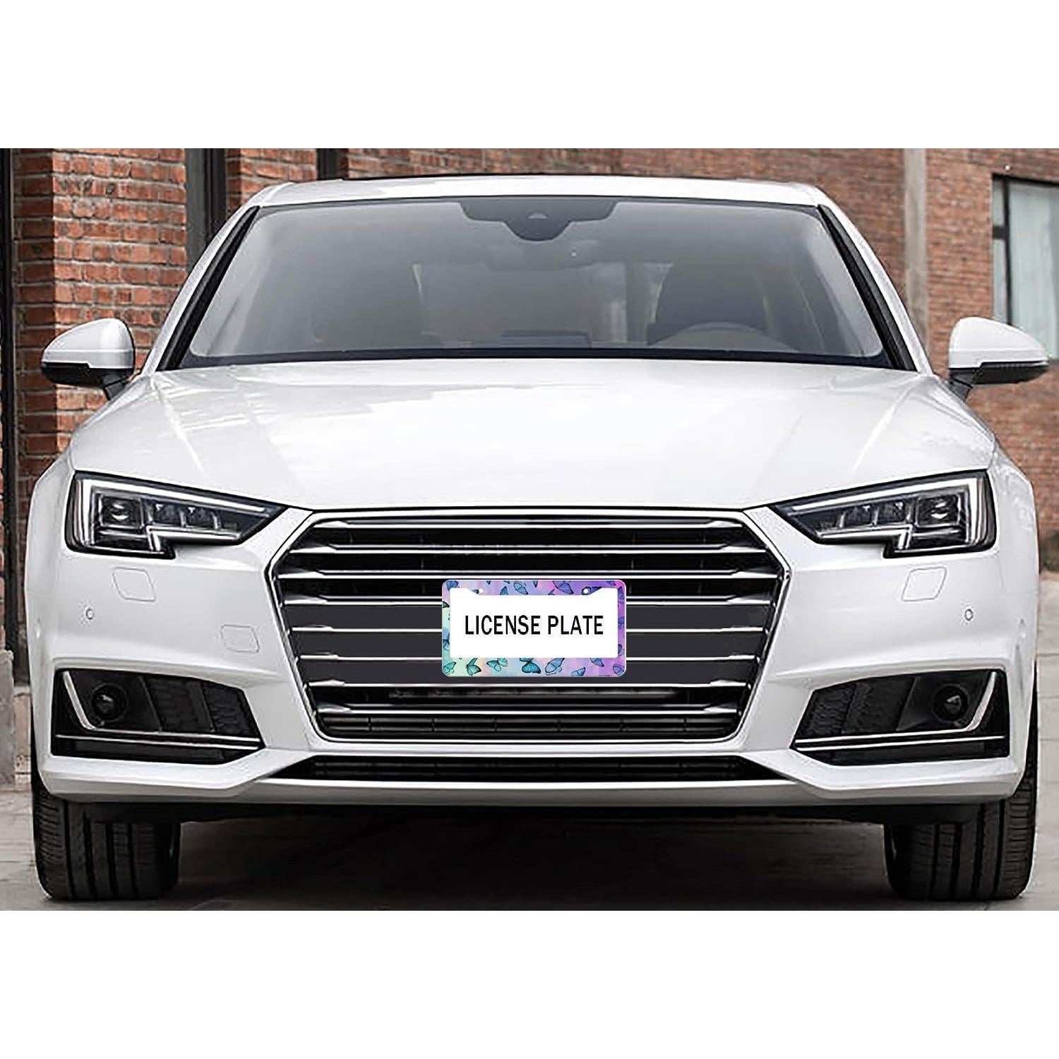 Marcos de Placa de Licencia Aluminio LBHGUJGUG Azul 2 Pcs