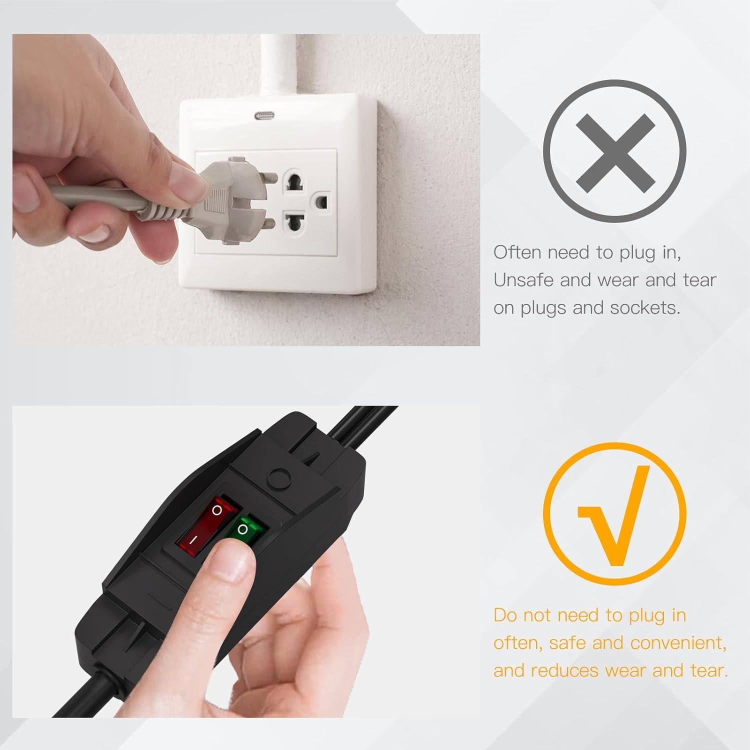 Cable de Extensión STARELO 0.49m con Interruptor ON/OFF 14AWG