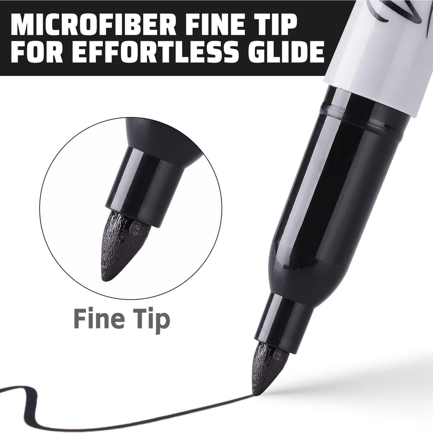 Marcadores Permanentes VEESA Negros Punta Fina 36 Unidades