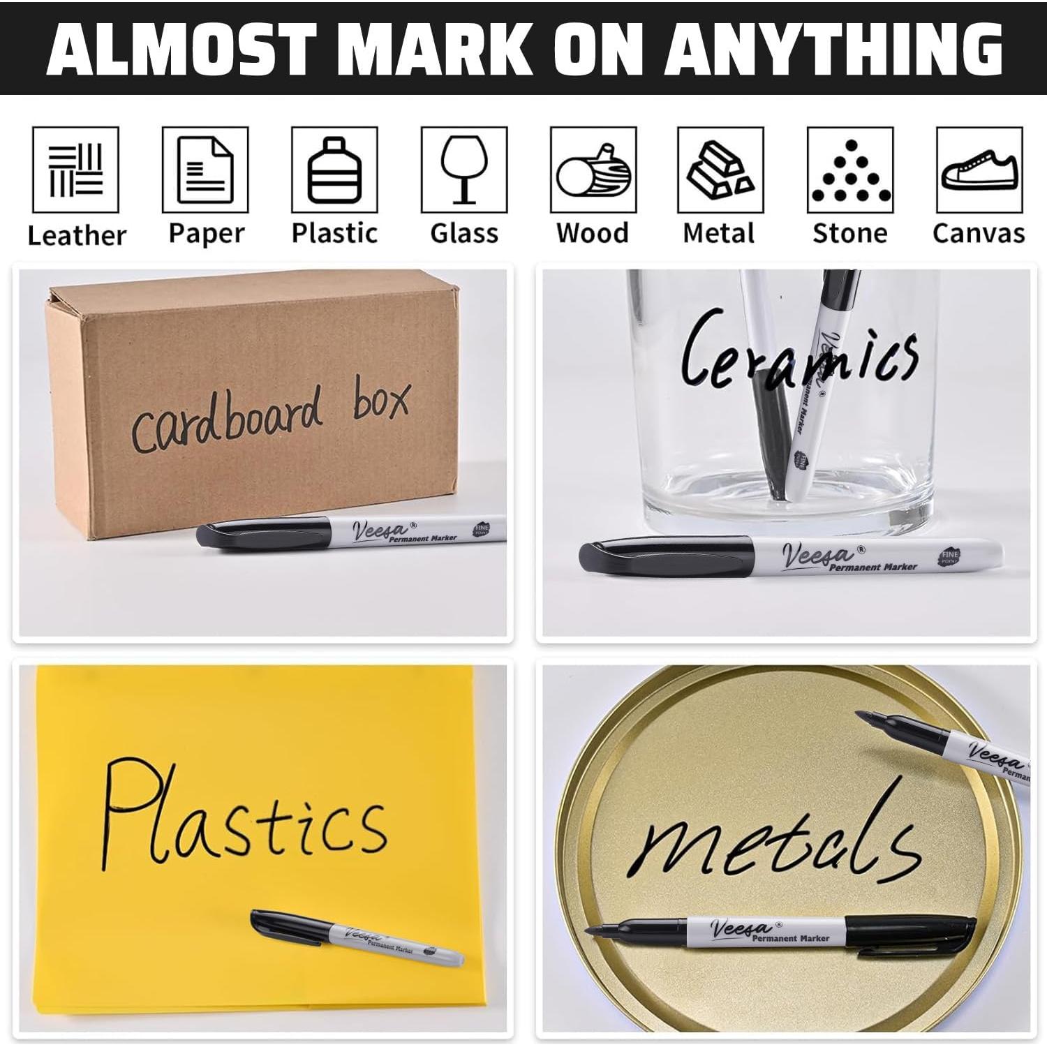 Marcadores Permanentes VEESA Negros Punta Fina 36 Unidades