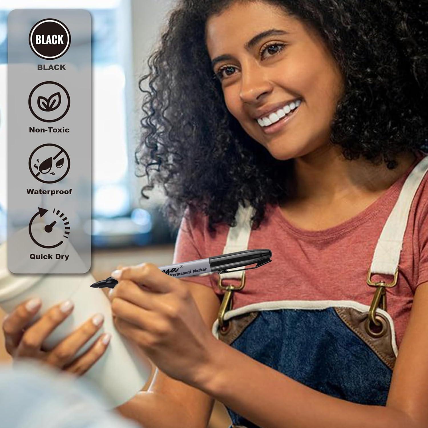 Marcadores Permanentes VEESA Negros Punta Fina 36 Unidades