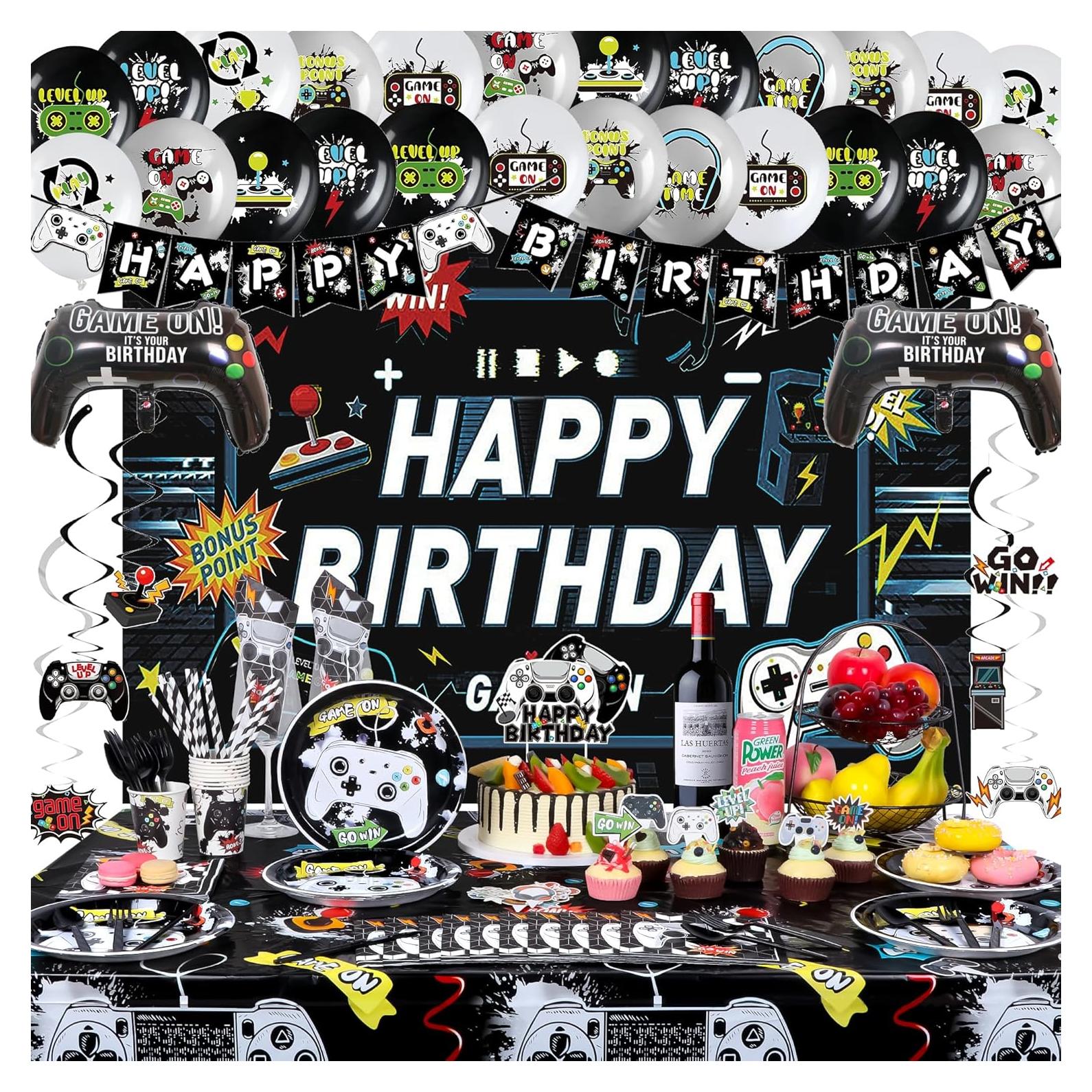 Decoraciones de Cumpleaños de Videojuegos VOFGODI 168 Pcs