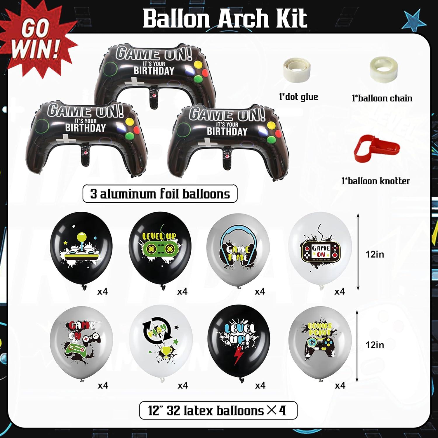 Decoraciones de Cumpleaños de Videojuegos VOFGODI 168 Pcs