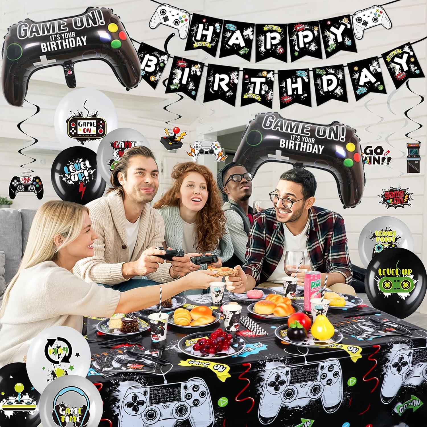 Decoraciones de Cumpleaños de Videojuegos VOFGODI 168 Pcs