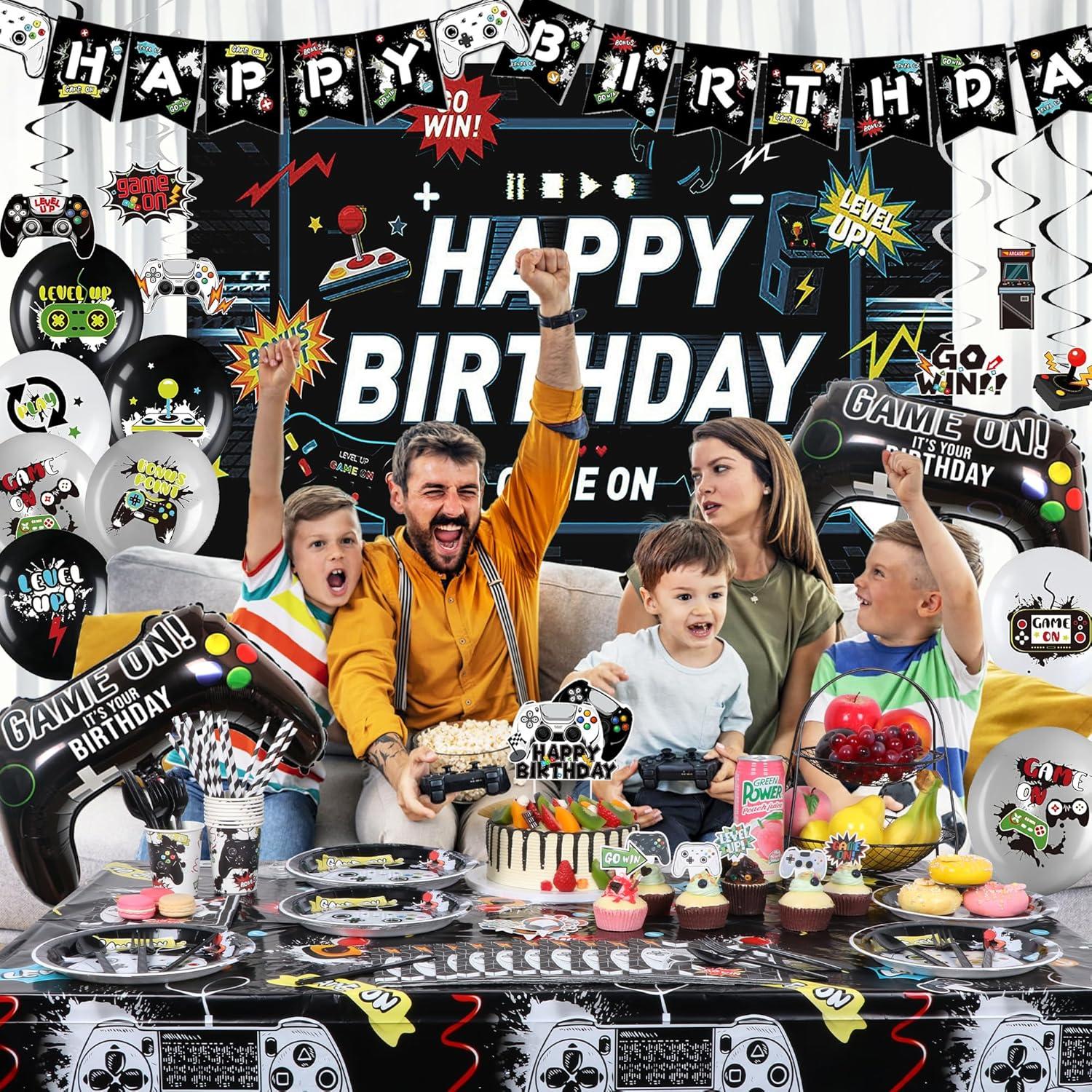 Decoraciones de Cumpleaños de Videojuegos VOFGODI 168 Pcs