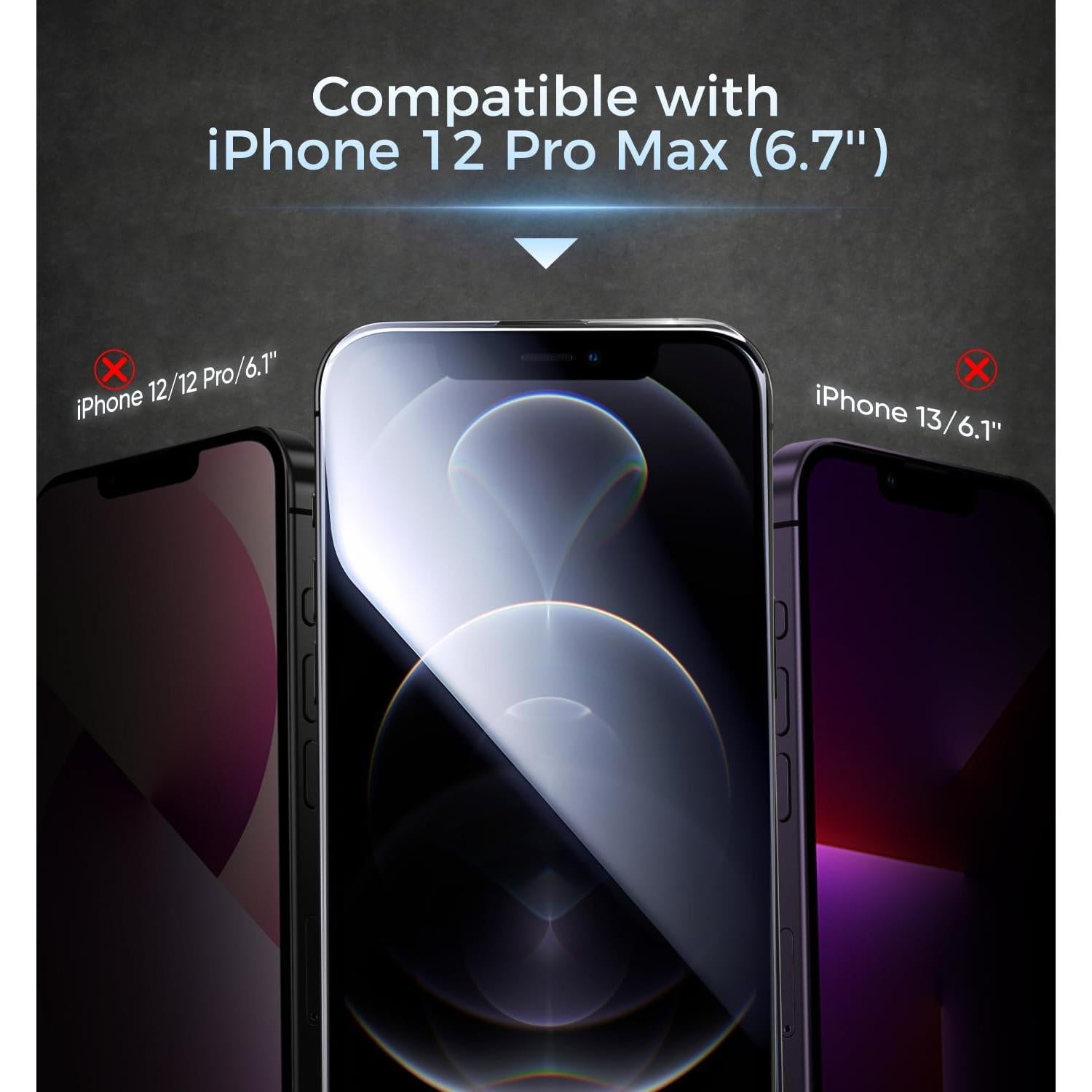 Protector de Pantalla Privado MAGIC JOHN para iPhone 12 Pro Max 6.7"