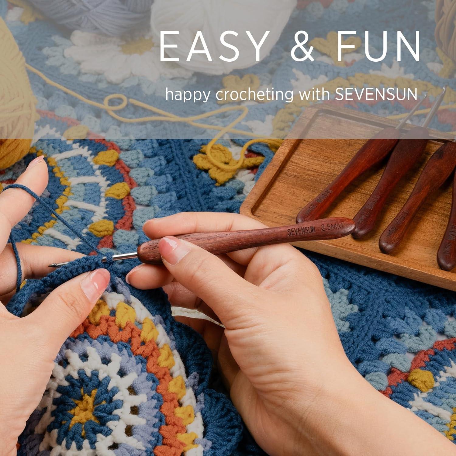 Gancho de Crochet Ergonómico SEVENSUN 0.6mm Acero Inoxidable