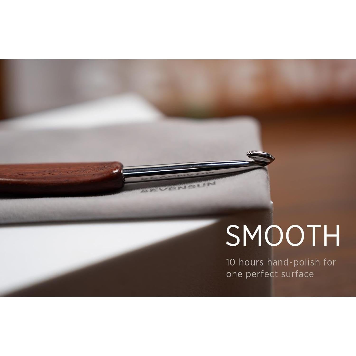 Gancho de Crochet Ergonómico SEVENSUN 0.6mm Acero Inoxidable