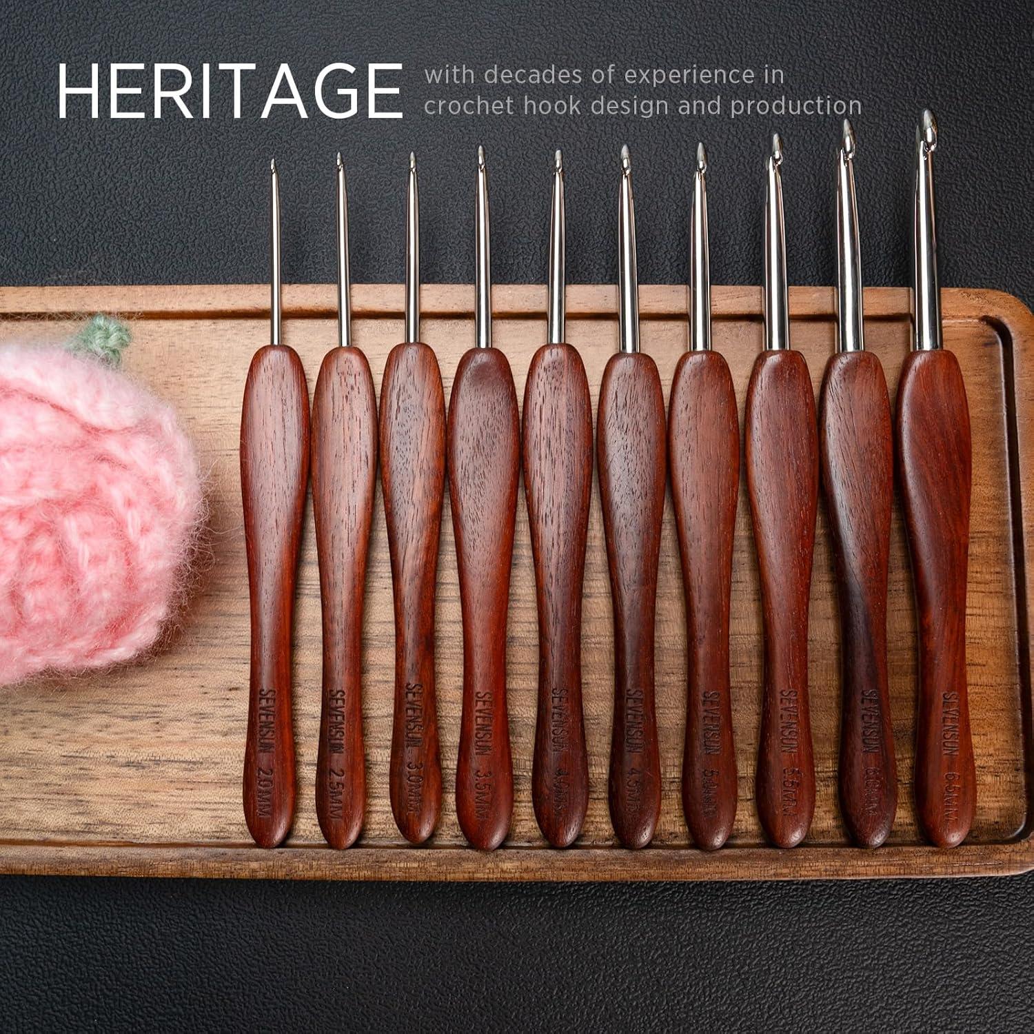 Gancho de Crochet Ergonómico SEVENSUN 0.6mm Acero Inoxidable