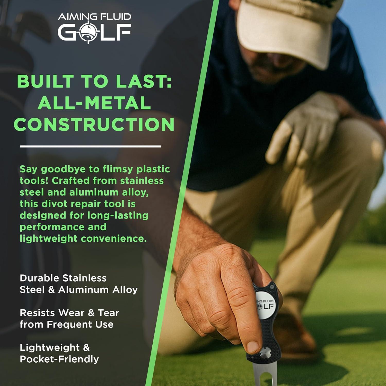 Herramienta de Divot de Golf 5 en 1 Aiming Fluid Golf - Metal