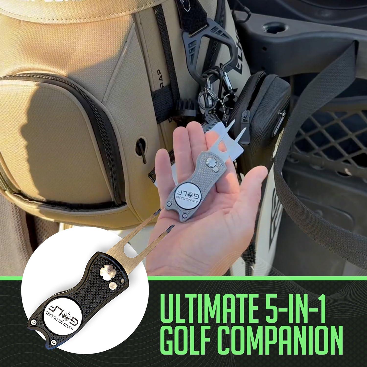 Herramienta de Divot de Golf 5 en 1 Aiming Fluid Golf - Metal