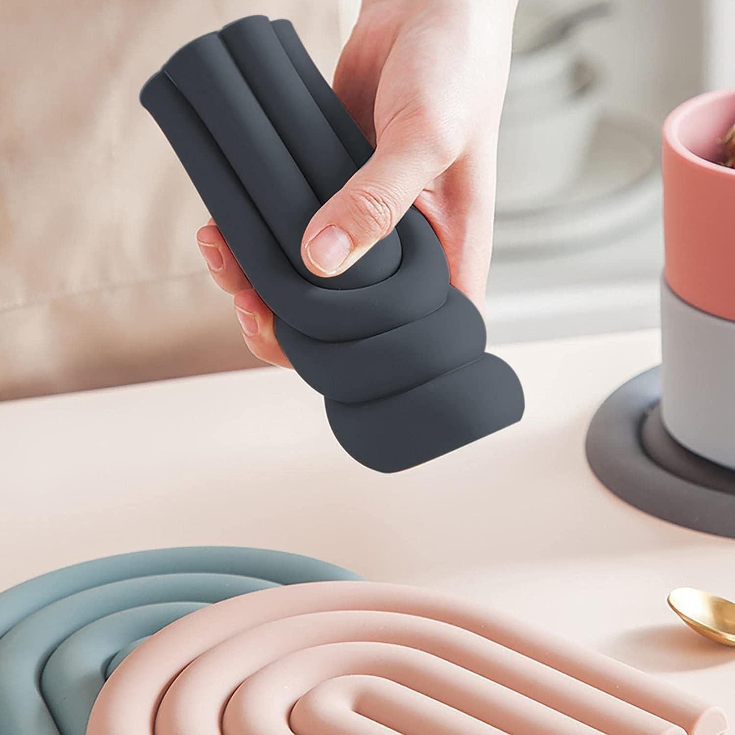 Trivete de Silicona Limpio y Puro 15x15cm Gris - Alfombrilla Resistente al Calor