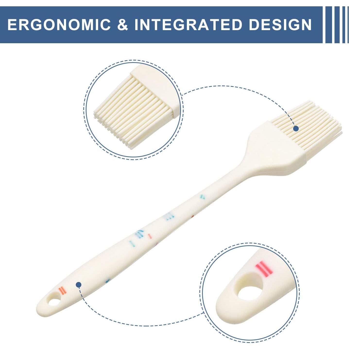 Brocha de Pastelería uxcell 20.32cm Silicona Blanca Resistente al Calor
