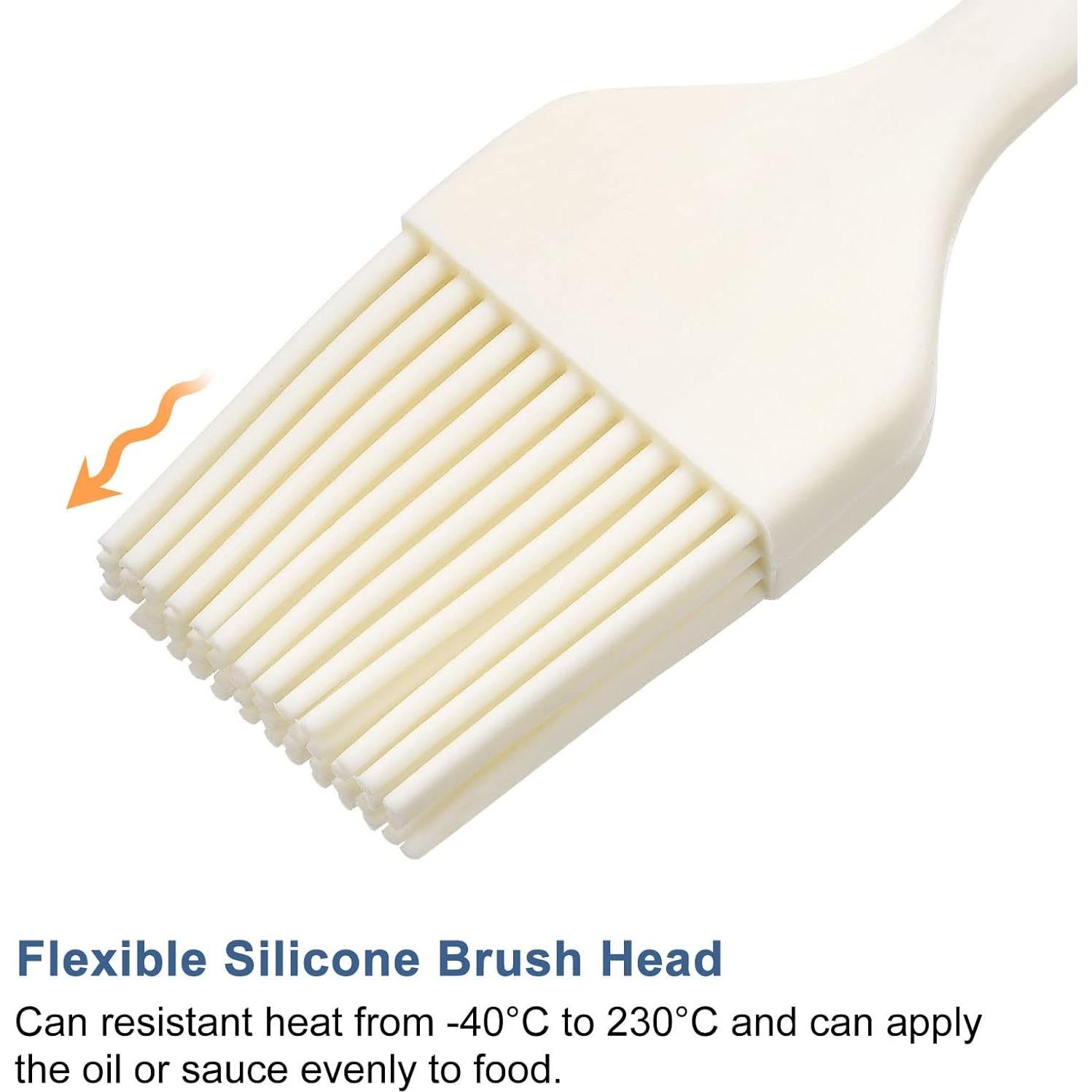 Brocha de Pastelería uxcell 20.32cm Silicona Blanca Resistente al Calor