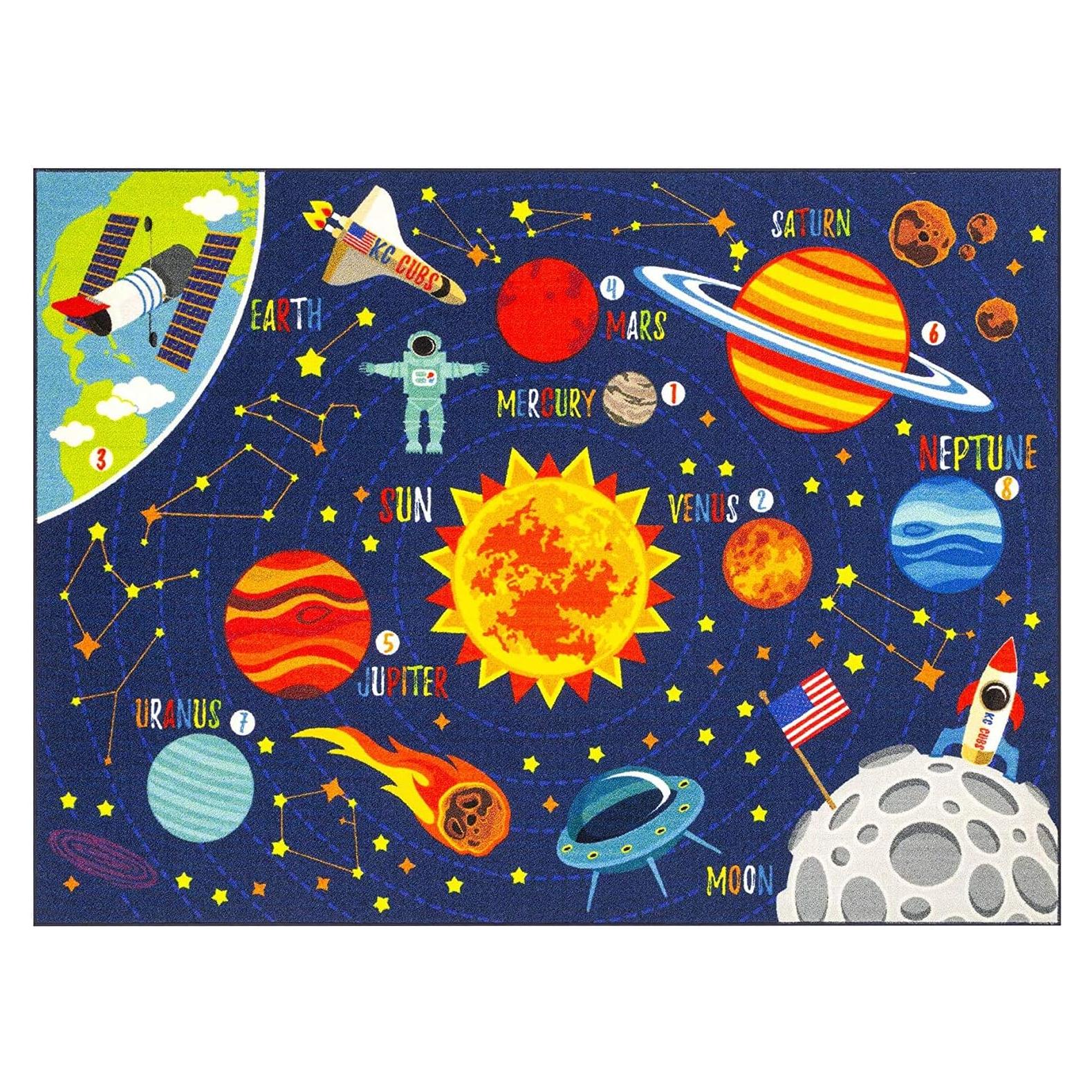 Alfombra Educativa KC Cubs Sistema Solar 1.52x2.13m Multicolor
