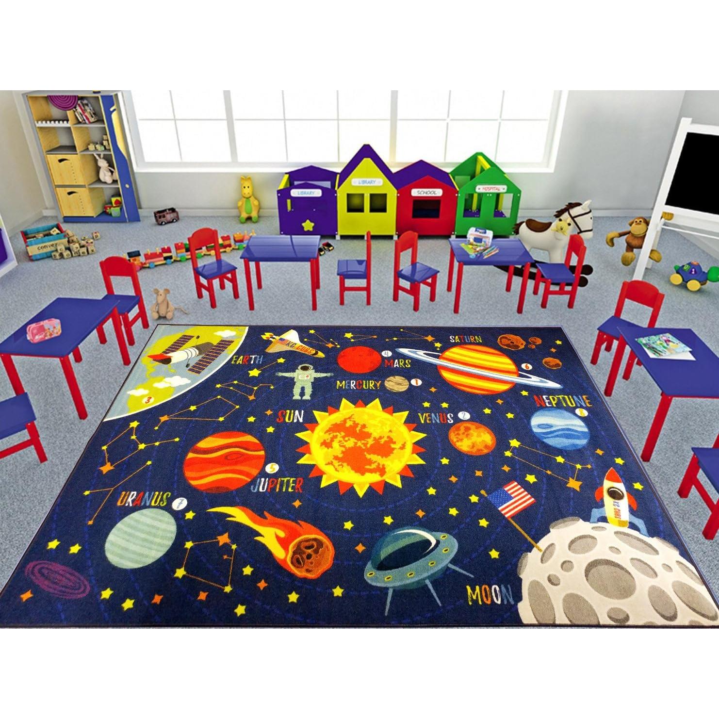 Alfombra Educativa KC Cubs Sistema Solar 1.52x2.13m Multicolor