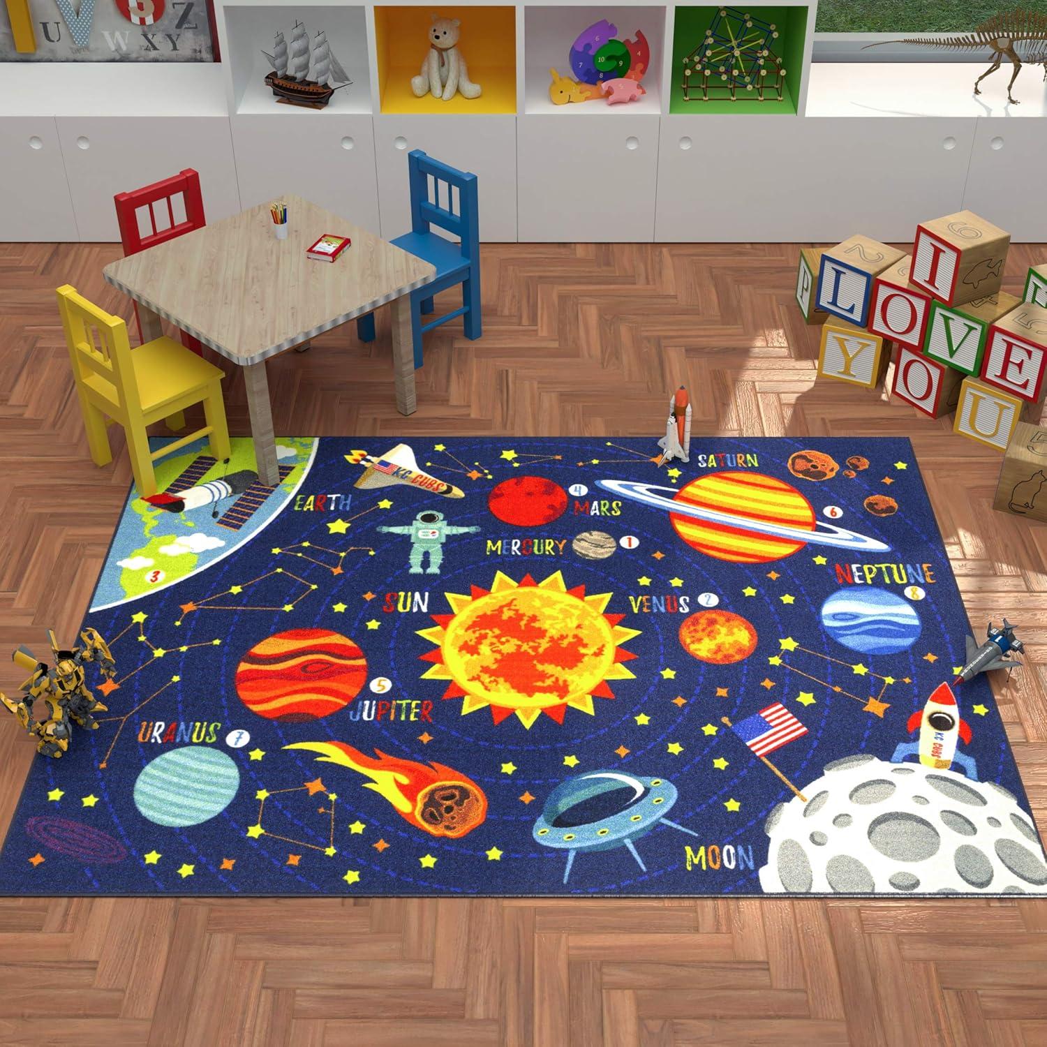 Alfombra Educativa KC Cubs Sistema Solar 1.52x2.13m Multicolor