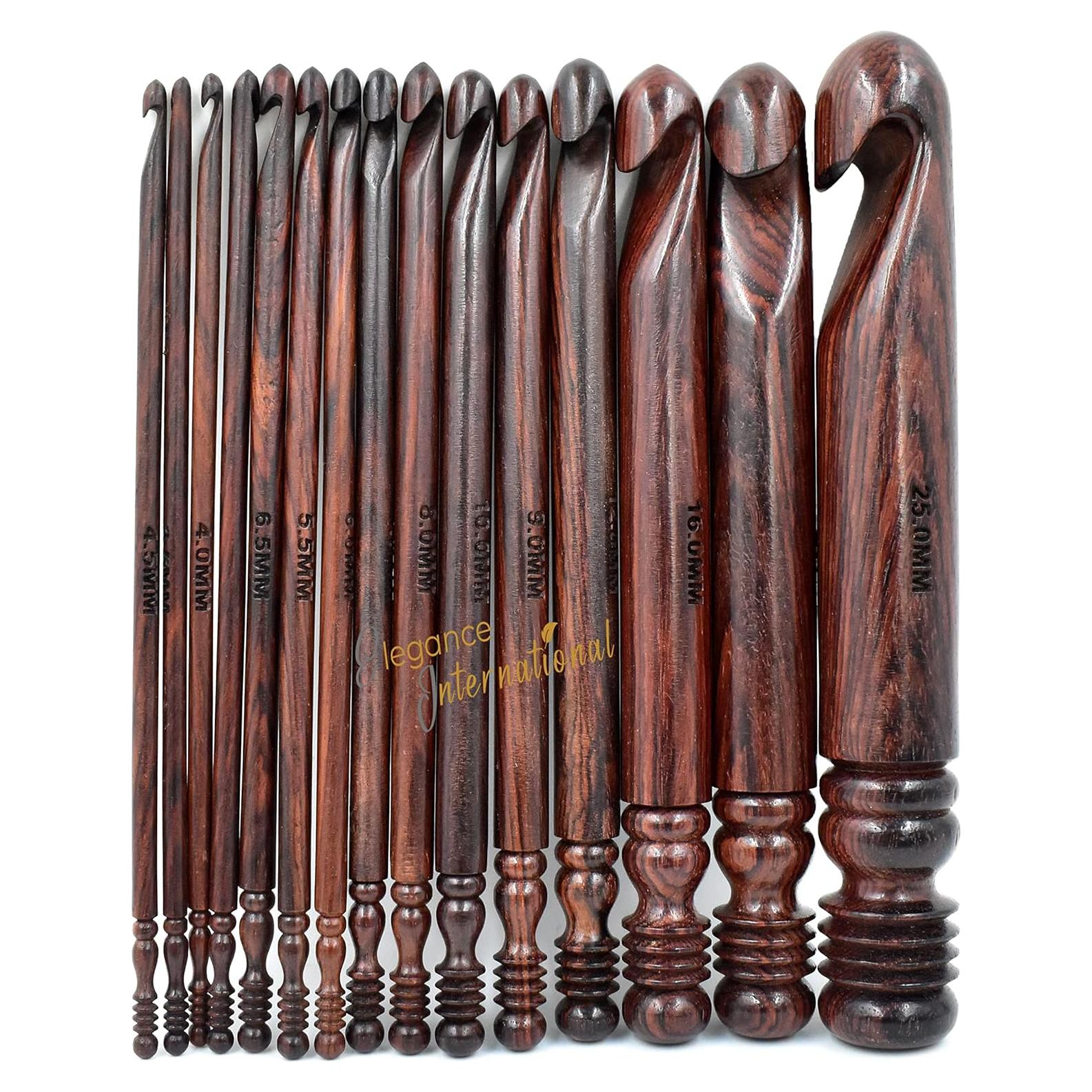 Juego de Ganchillos Ergonomicos Elegance - 15 Piezas 3.5 a 25mm