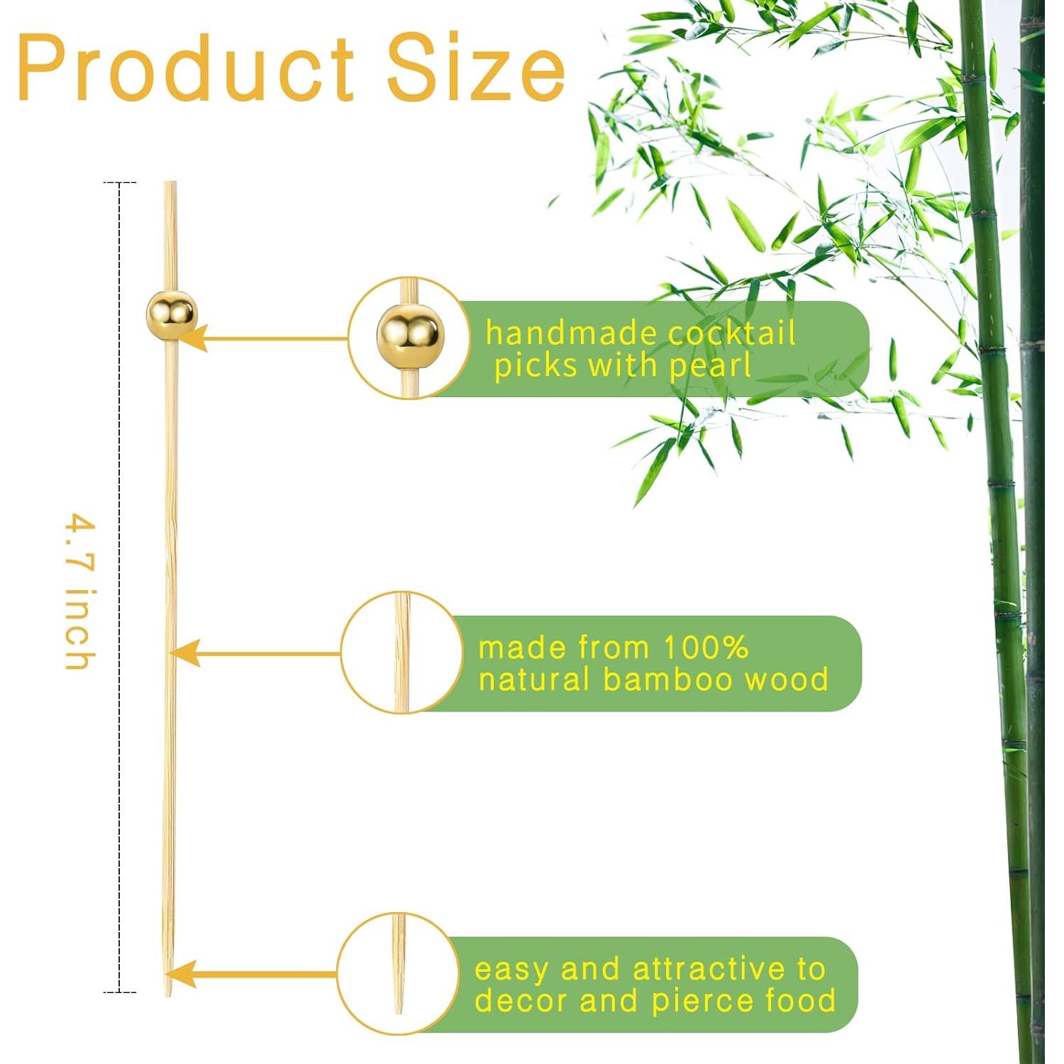 Palillos de cóctel de perla dorada 1000 Pcs 11.94 cm