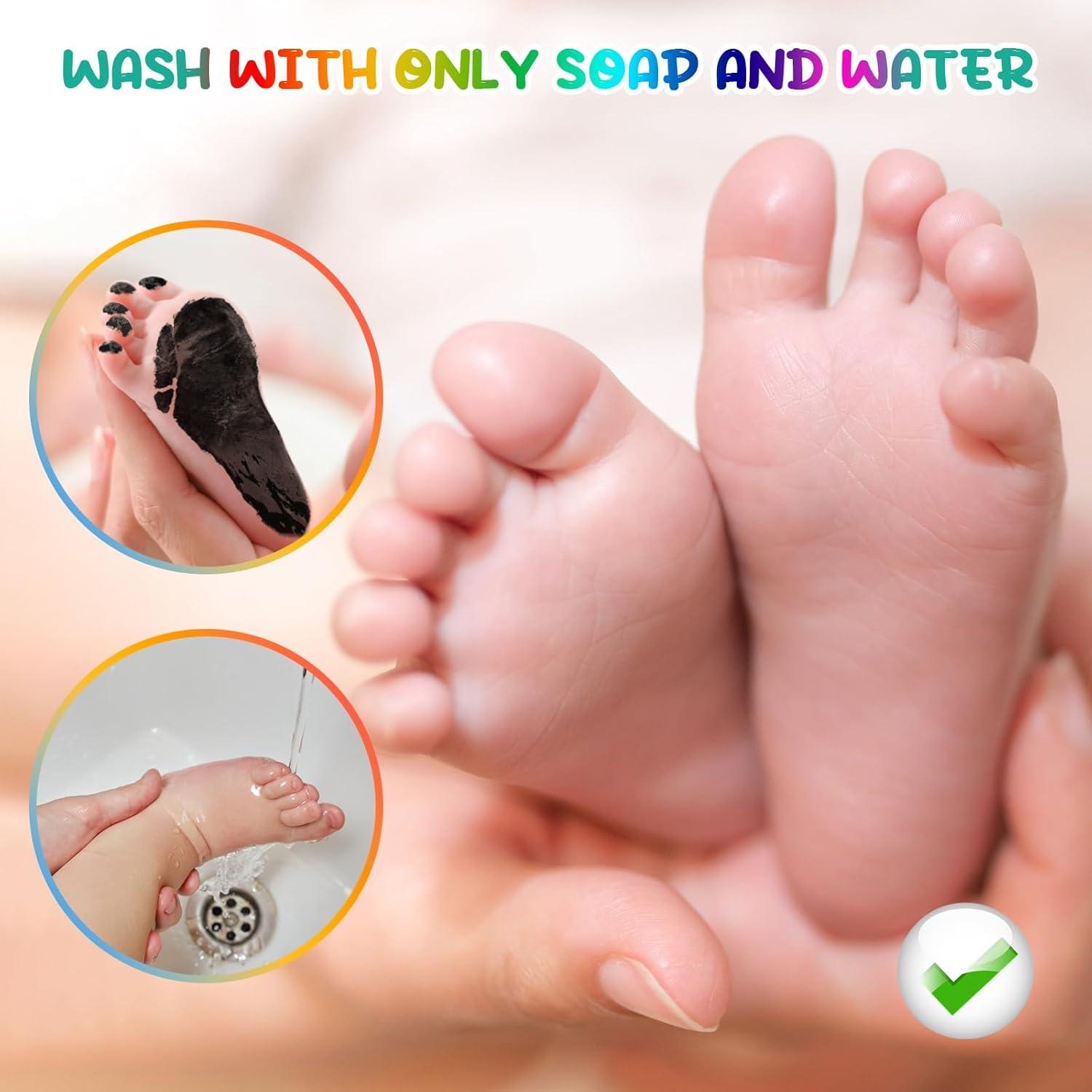 Kit de Tinta para Huellas de Manos y Pies Bebé 75ml No Tóxico