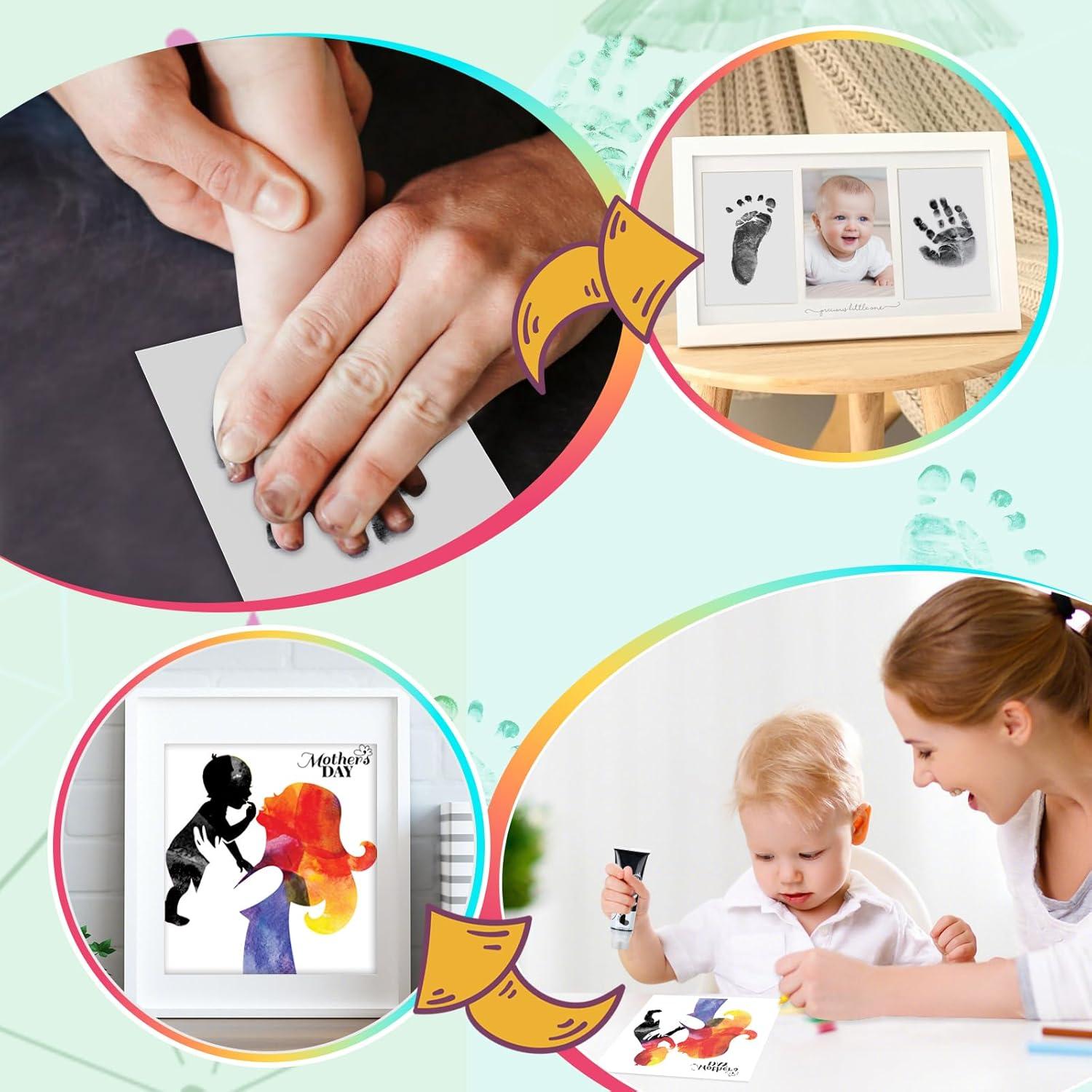 Kit de Tinta para Huellas de Manos y Pies Bebé 75ml No Tóxico