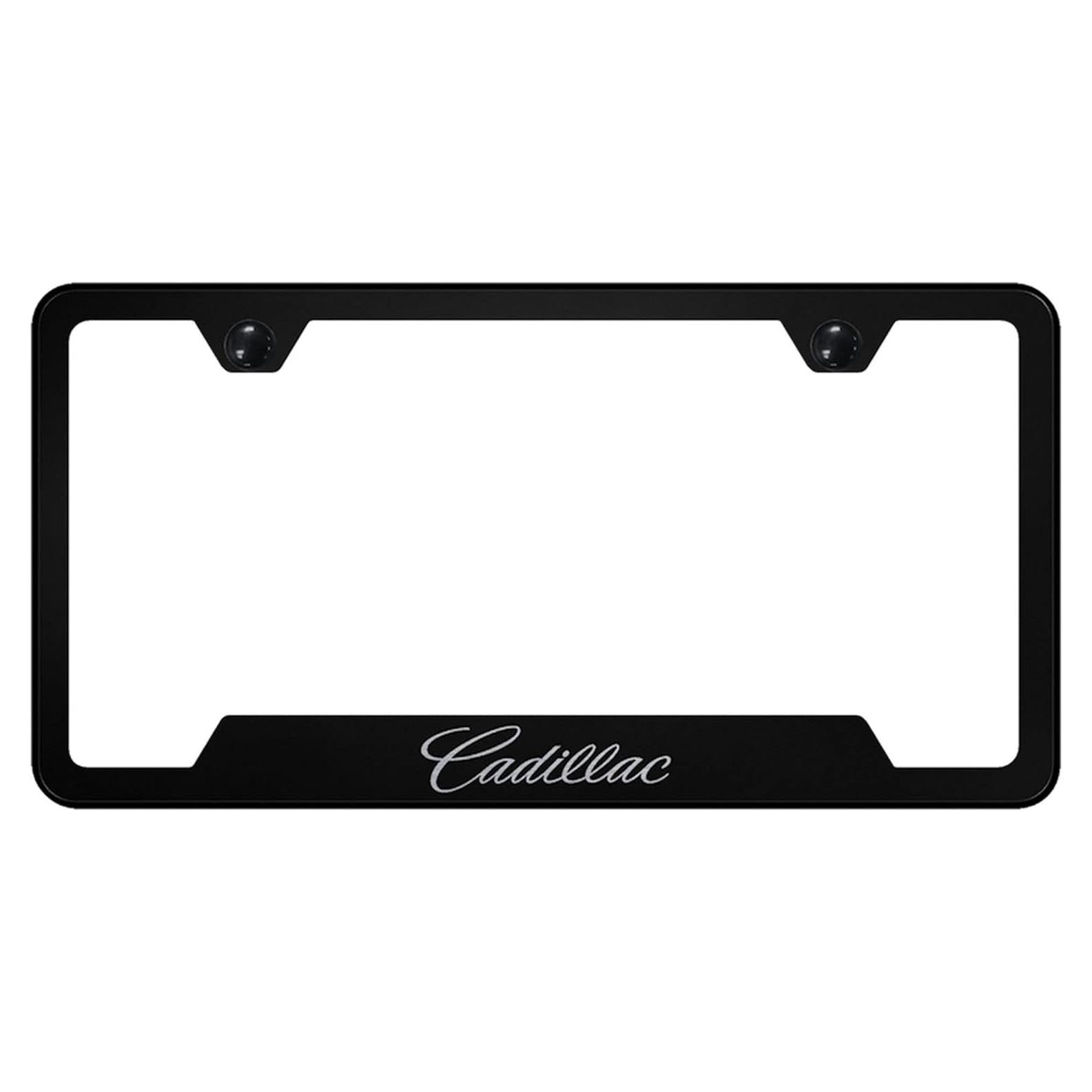 Marco de Placa de Licencia AU-TOMOTIVE GOLD Negro Grabado a Láser