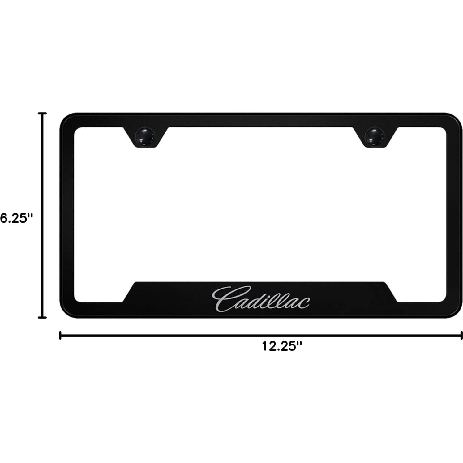 Marco de Placa de Licencia AU-TOMOTIVE GOLD Negro Grabado a Láser