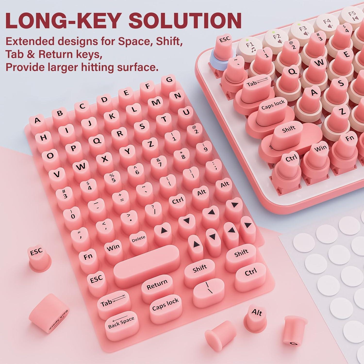 Calcomanías de Teclado para Uñas Largas Udefineit 70PCS Rosa