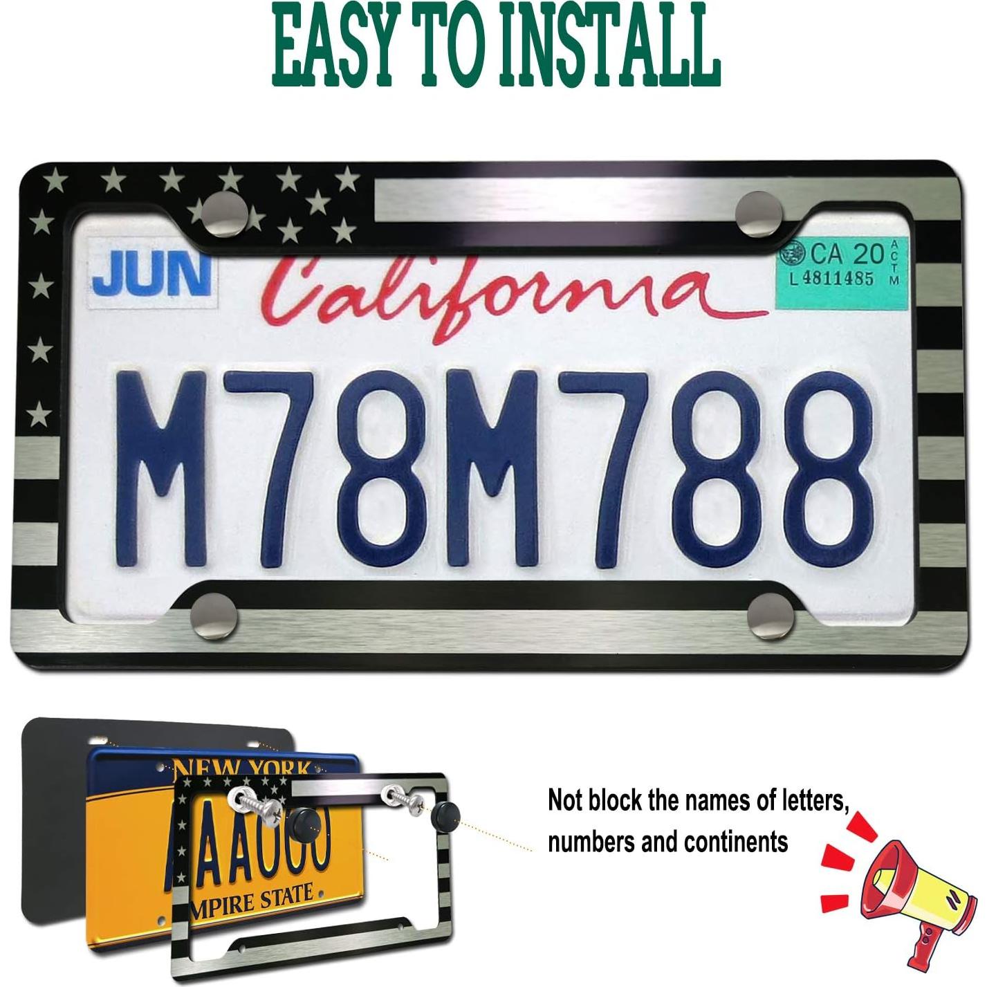 Marco de Placa de Licencia Patriótico FBJTDQ - Aluminio 30.48x15.24 cm