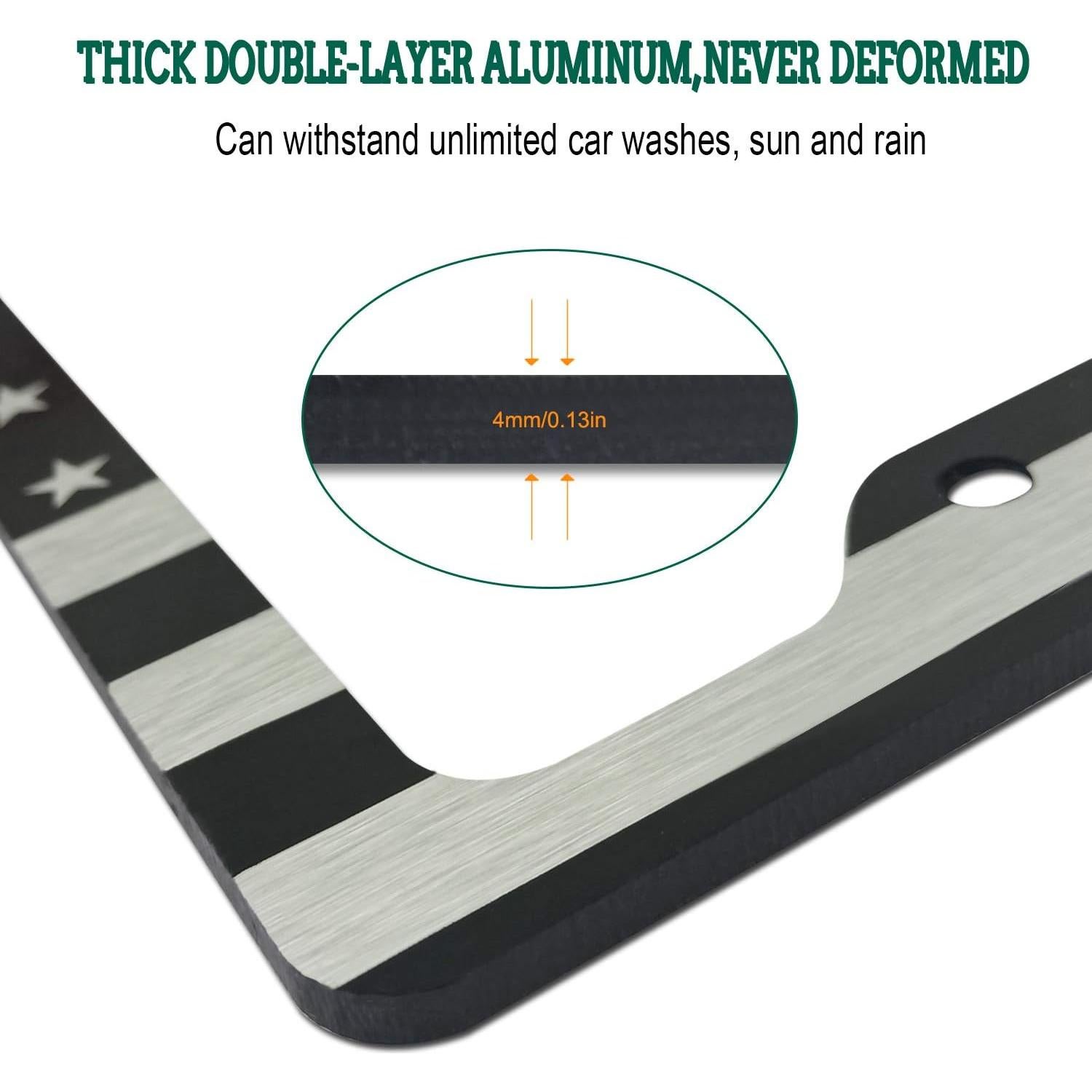 Marco de Placa de Licencia Patriótico FBJTDQ - Aluminio 30.48x15.24 cm