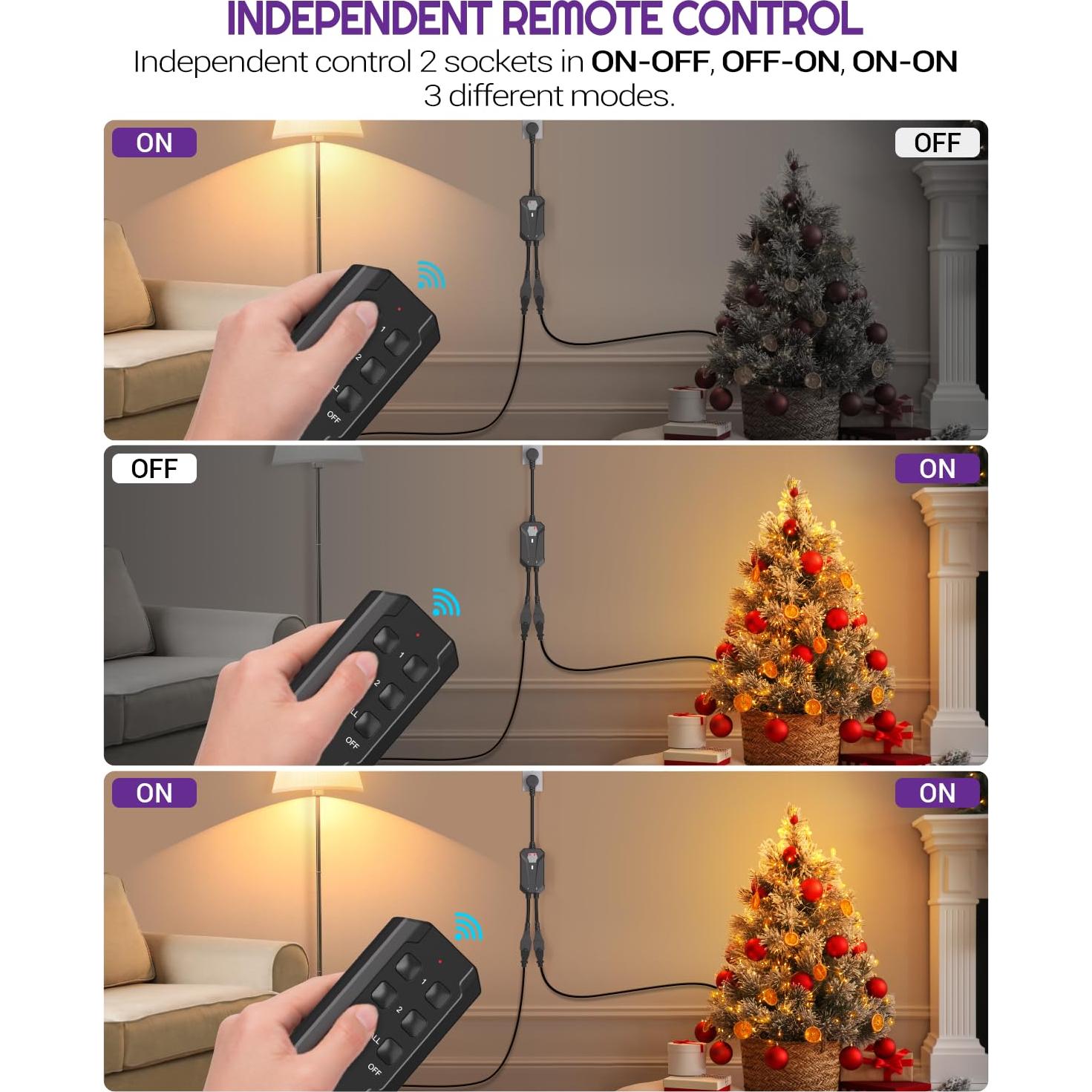 Enchufe Remoto Inalámbrico NEARPOW 15A para Exterior 30m