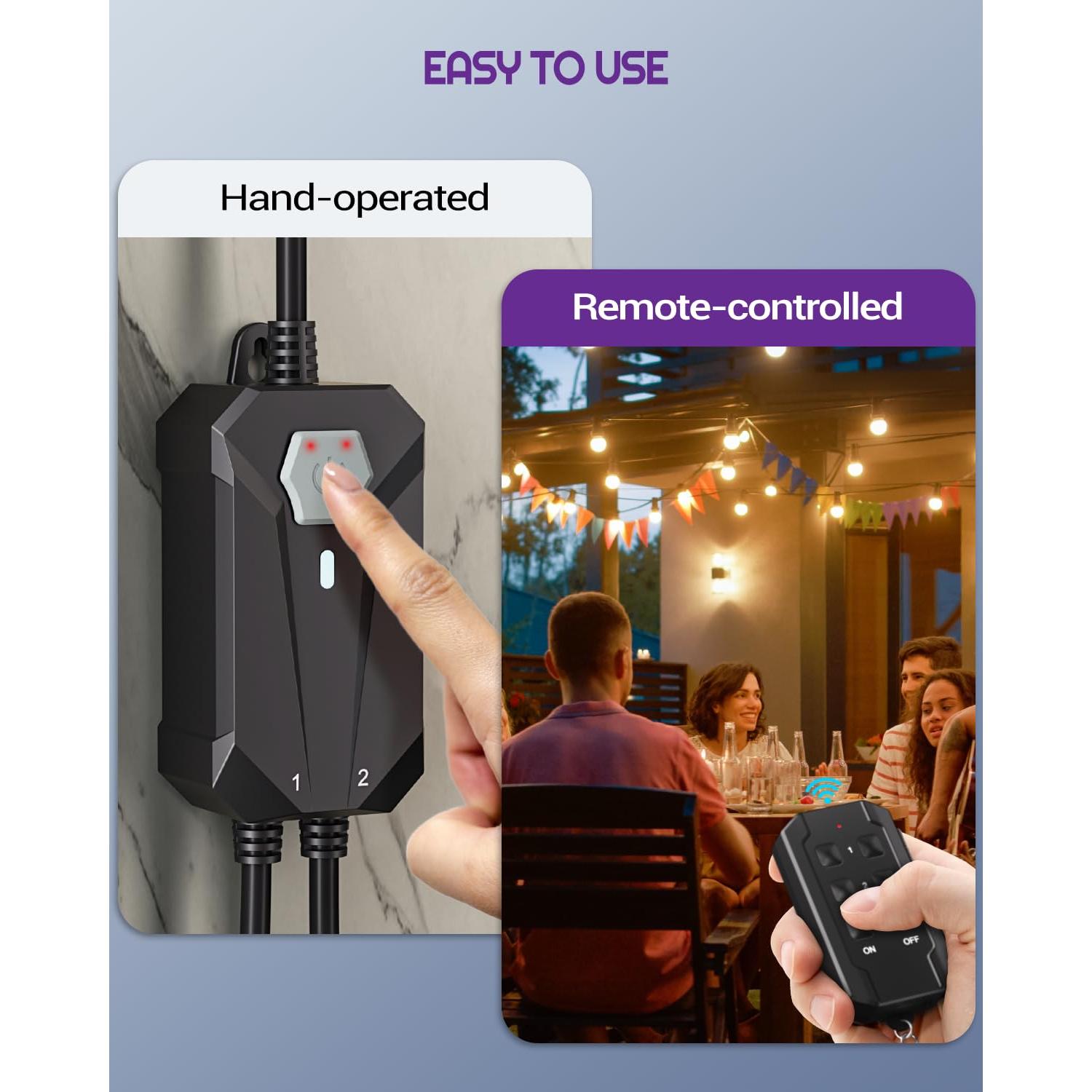 Enchufe Remoto Inalámbrico NEARPOW 15A para Exterior 30m