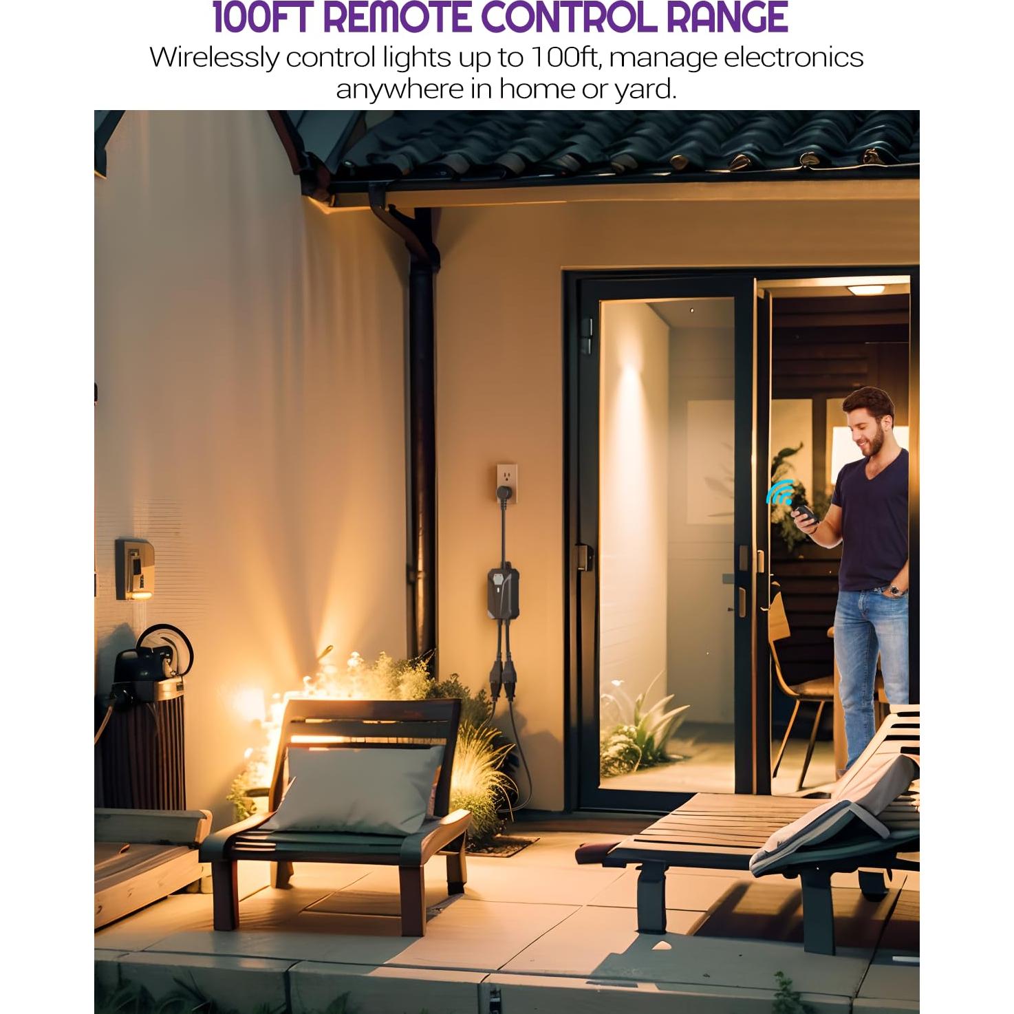 Enchufe Remoto Inalámbrico NEARPOW 15A para Exterior 30m