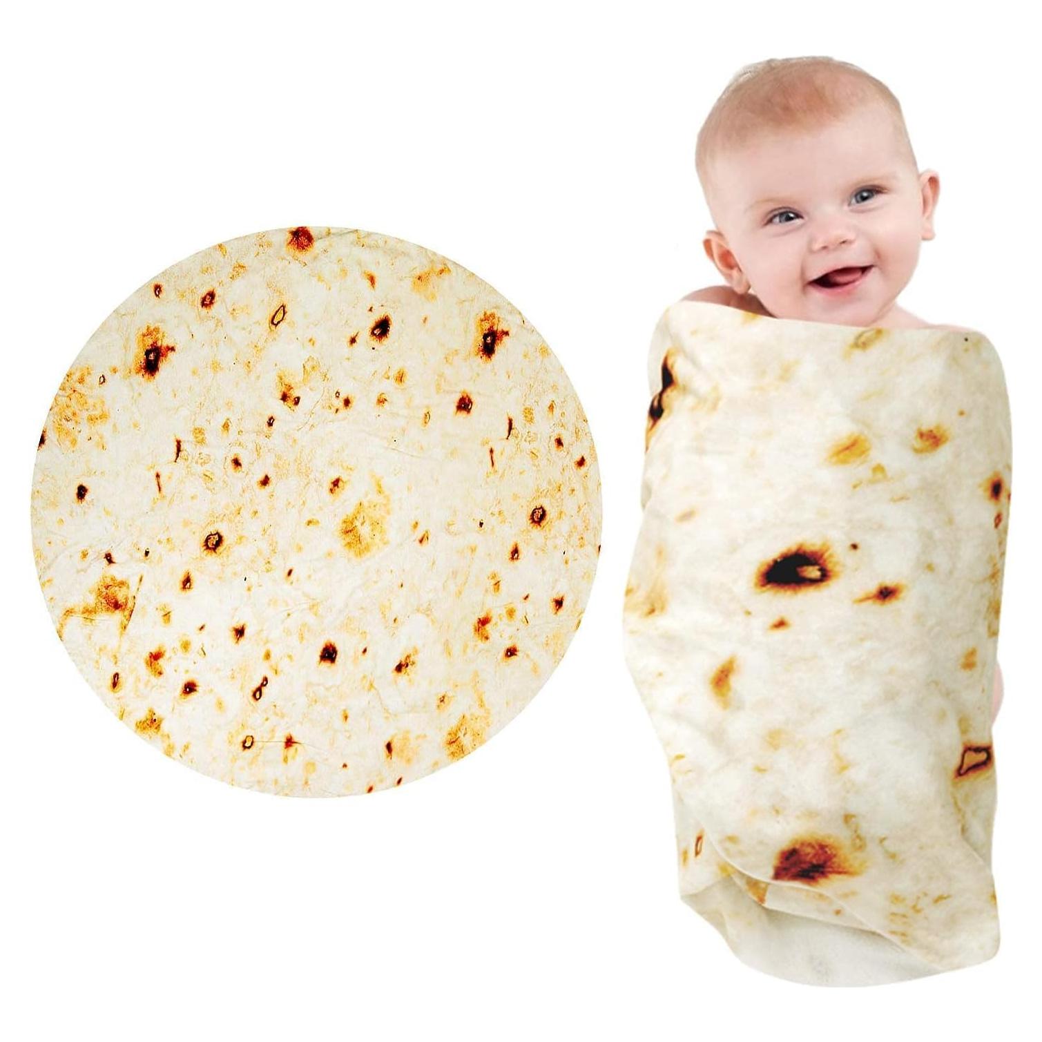 Manta Tortilla Lhedon 91x91 cm Franela Suave para Bebés