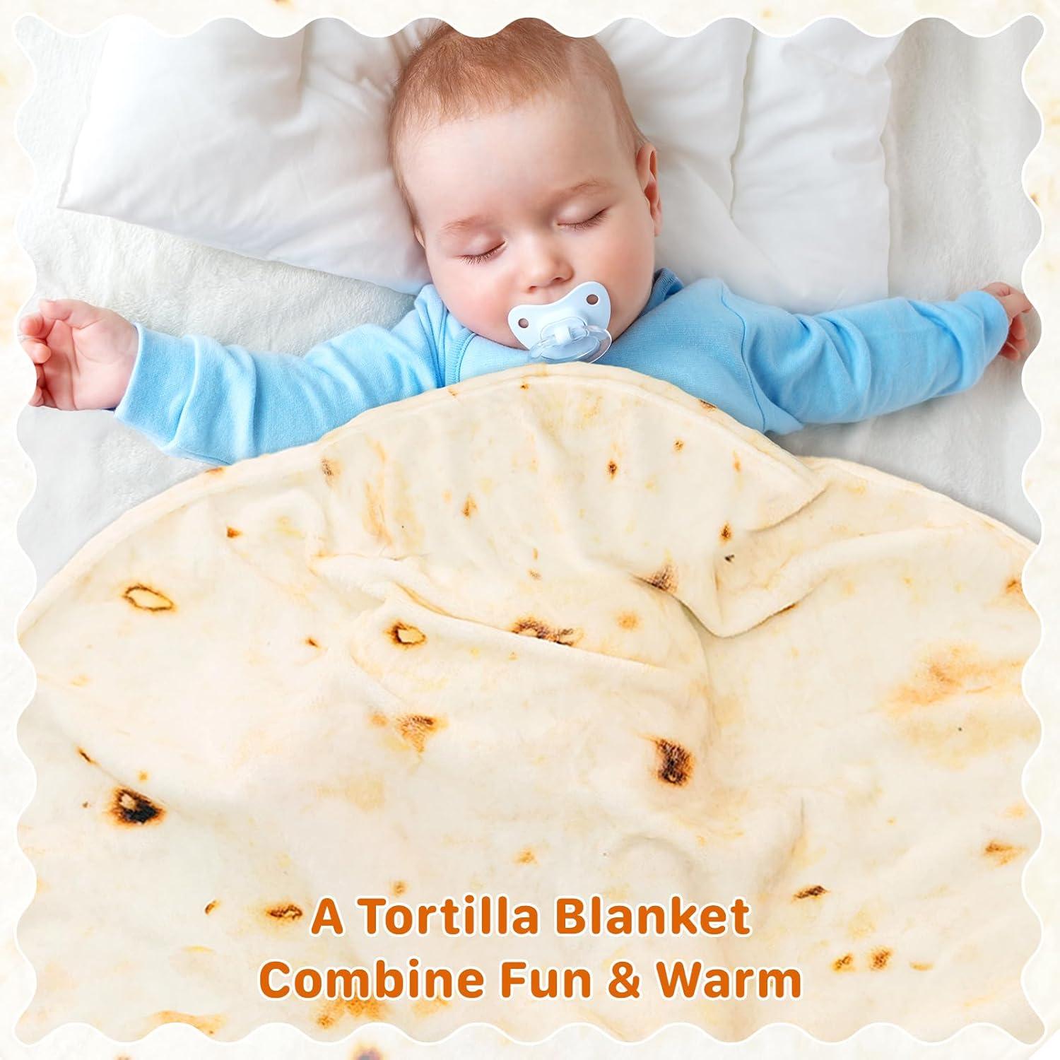 Manta Tortilla Lhedon 91x91 cm Franela Suave para Bebés