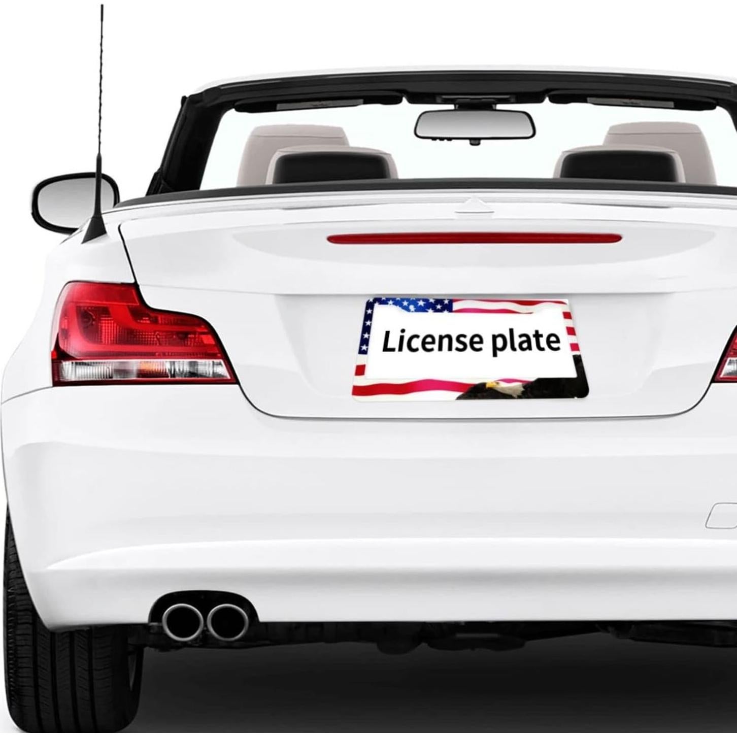 Marco de Placa de Licencia PMZRAO Bandera Americana 2 Piezas