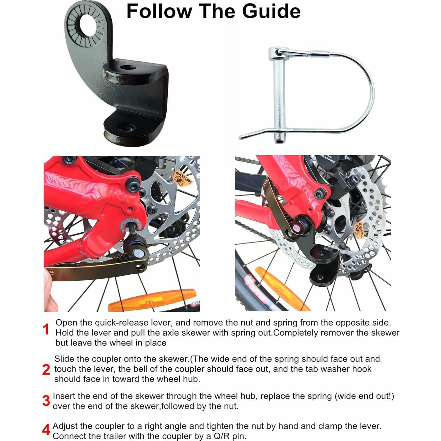 Enganche de Acero Inoxidable ODIER para Remolque de Bicicleta