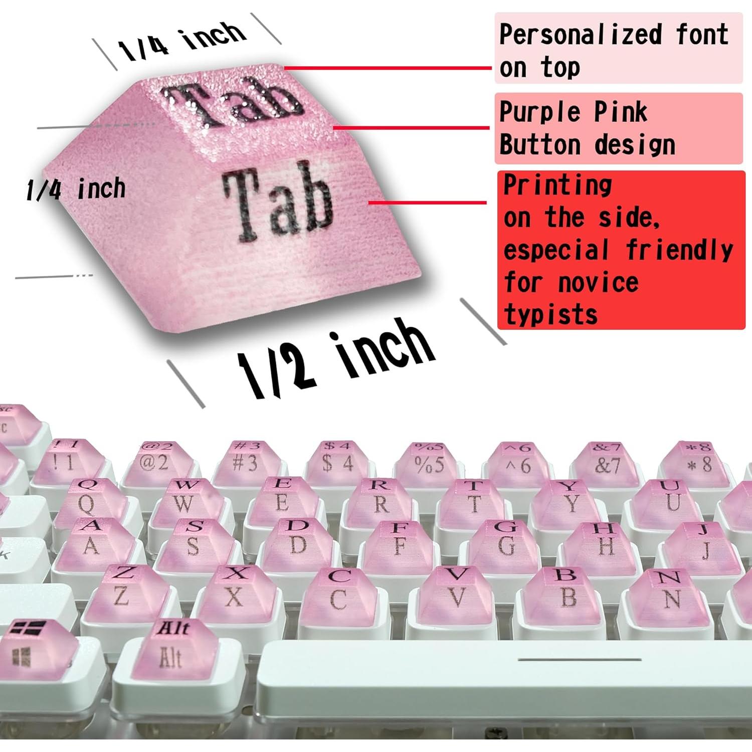 80 Etiquetas de Teclado Silicona Ivaso para Uñas Largas Púrpura