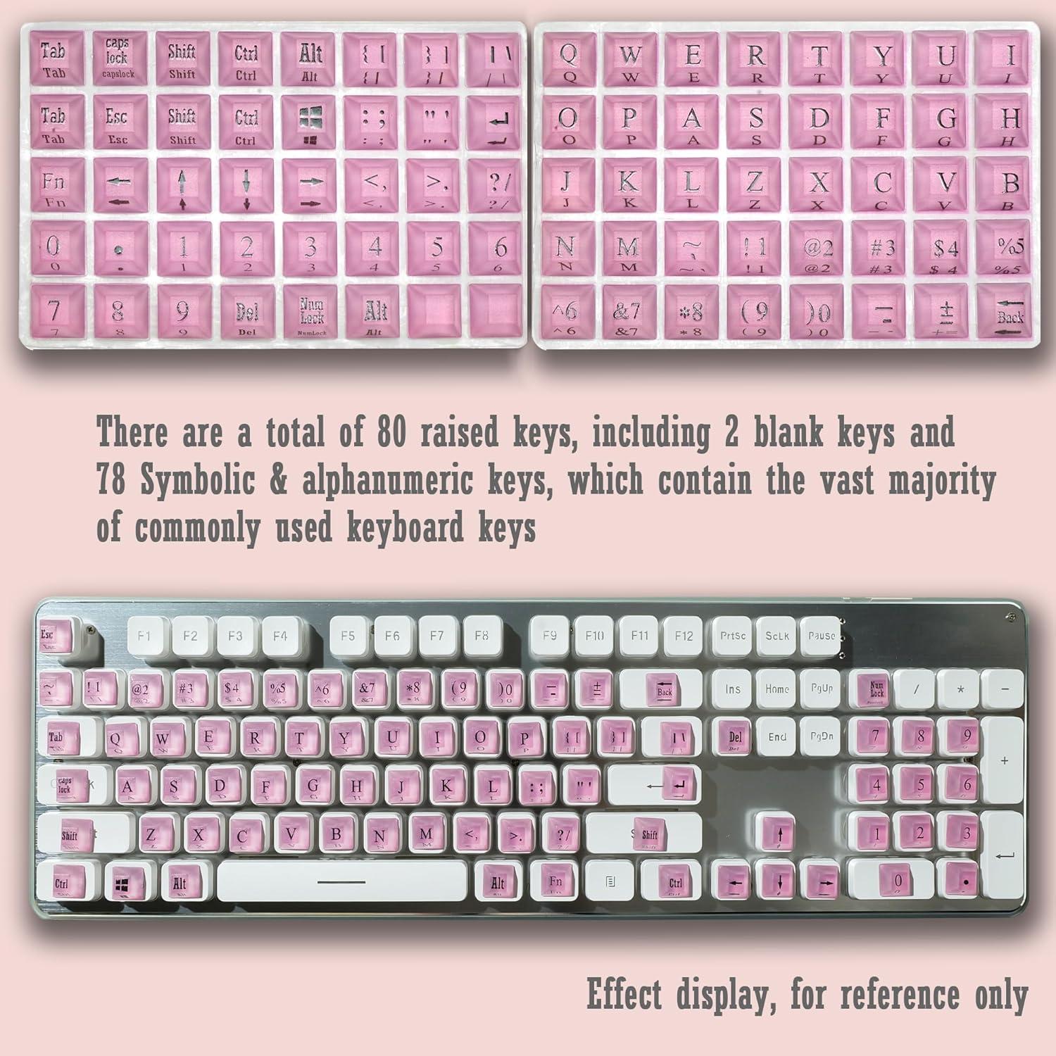 80 Etiquetas de Teclado Silicona Ivaso para Uñas Largas Púrpura