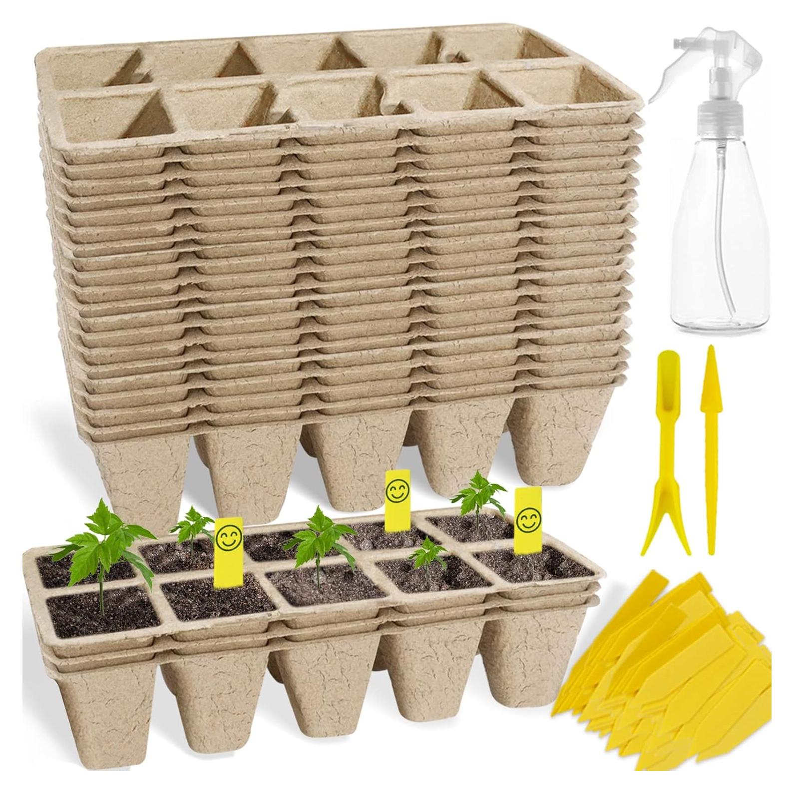 Bandejas de Inicio de Plántulas TCBWFY 200 Celdas Biodegradables