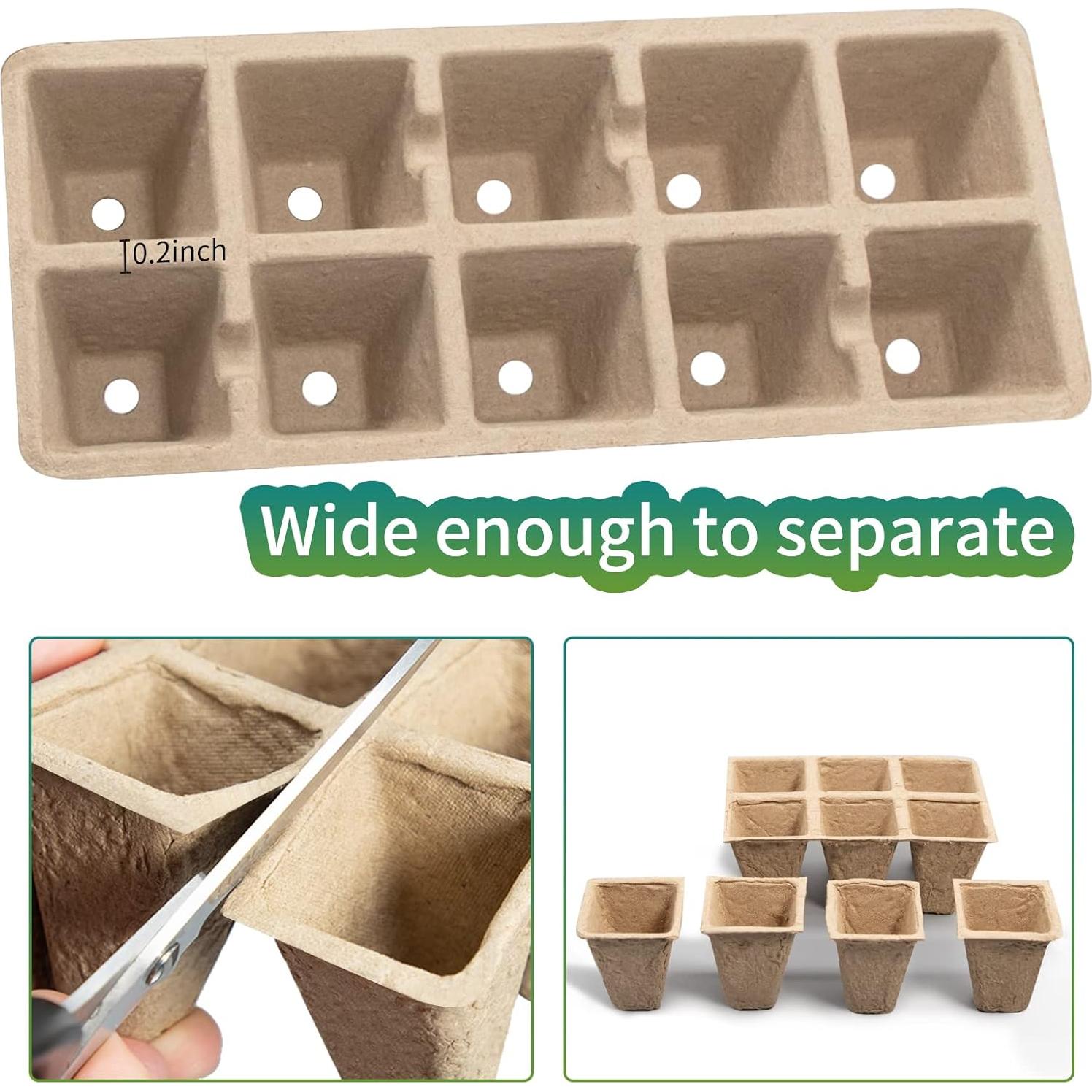 Bandejas de Inicio de Plántulas TCBWFY 200 Celdas Biodegradables