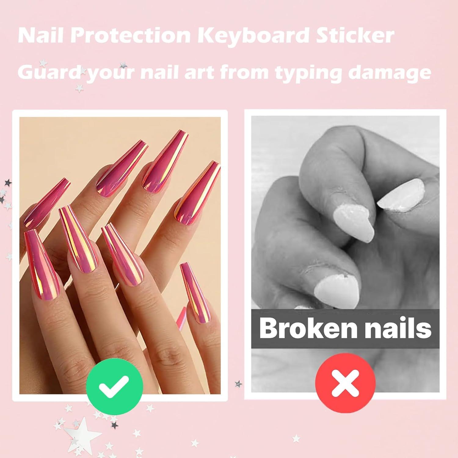 Calcomanías de Uñas de Vidrio QUENLOOP 100 Pcs Transparentes