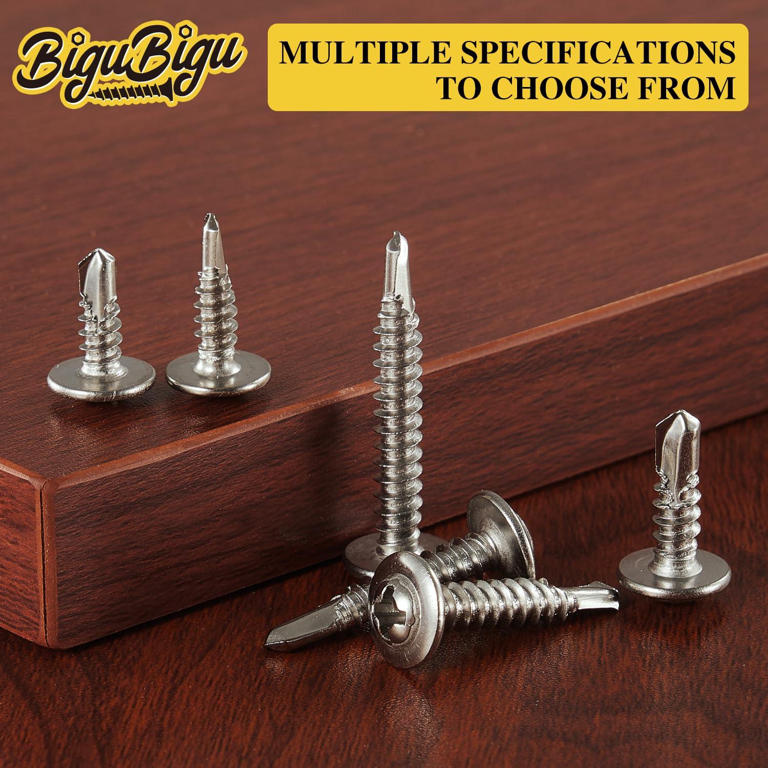 Kit de 340 Tornillos Autoperforantes Acero Inoxidable 410 BIGUBIGU