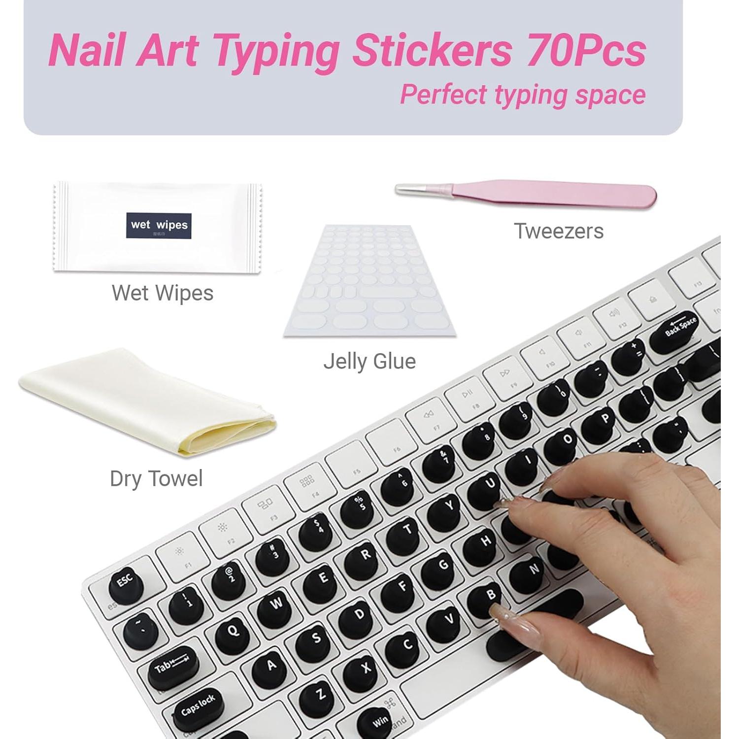 Calcomanías para Teclado WANTHER para Uñas Largas - Kit 70 Pcs