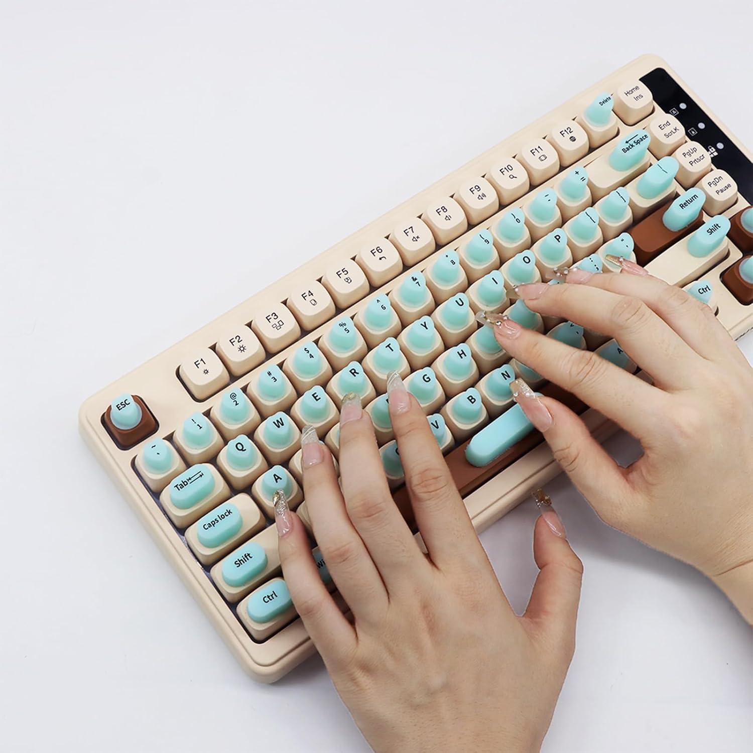 Calcomanías para Teclado WANTHER Uñas Largas Rosa Verde 70 Pcs