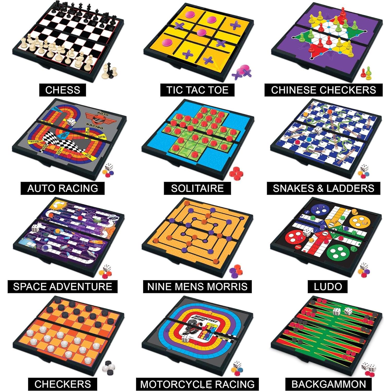 Juego de Viaje Gamie con 12 Juegos Magnéticos - 12.7 cm