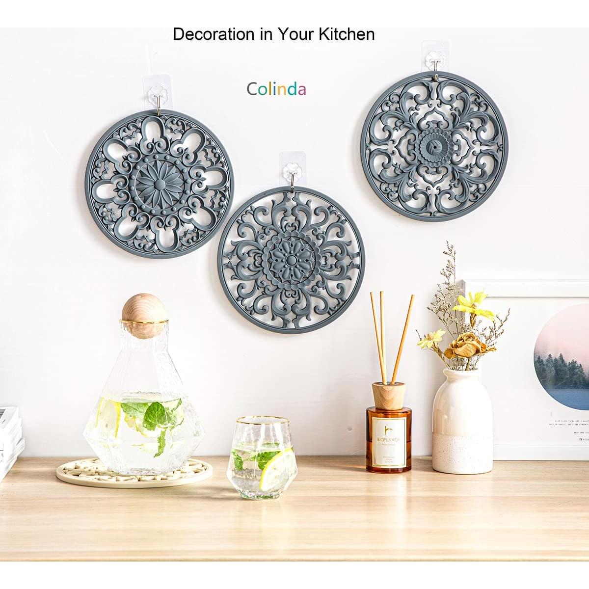 Alfombrilla de Silicona Antideslizante Colinda Beige - Juego de 3